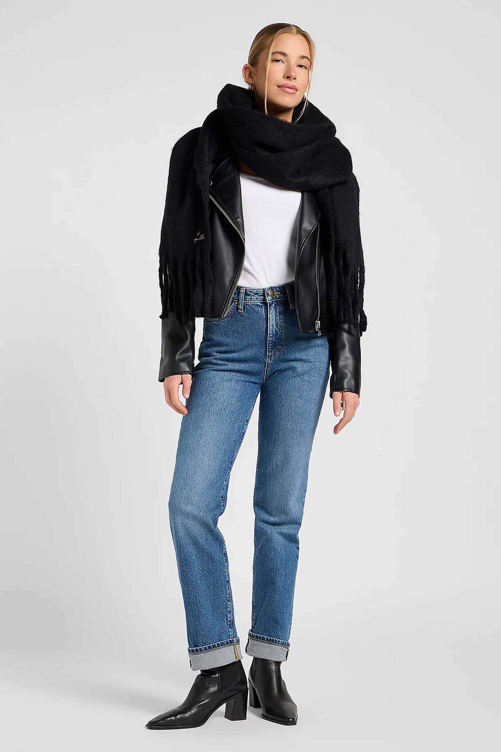 Lee® γυναικείο ψηλόμεσο τζιν παντελόνι πεντάτσεπο Regular Straight Fit "June"