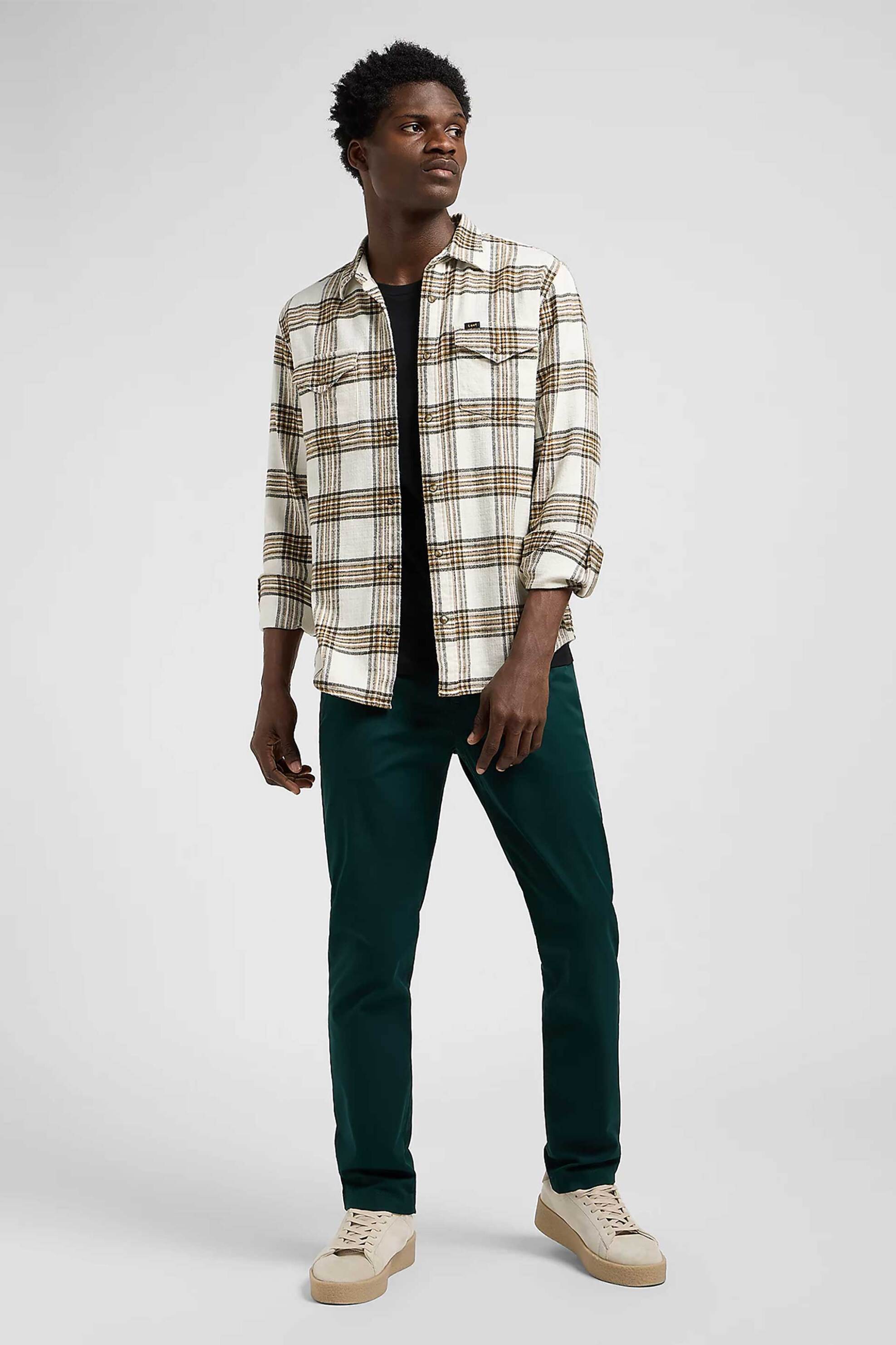 LEE Lee® ανδρικό chino παντελόνι Regular Fit - 112370607 Πράσινο Σκούρο