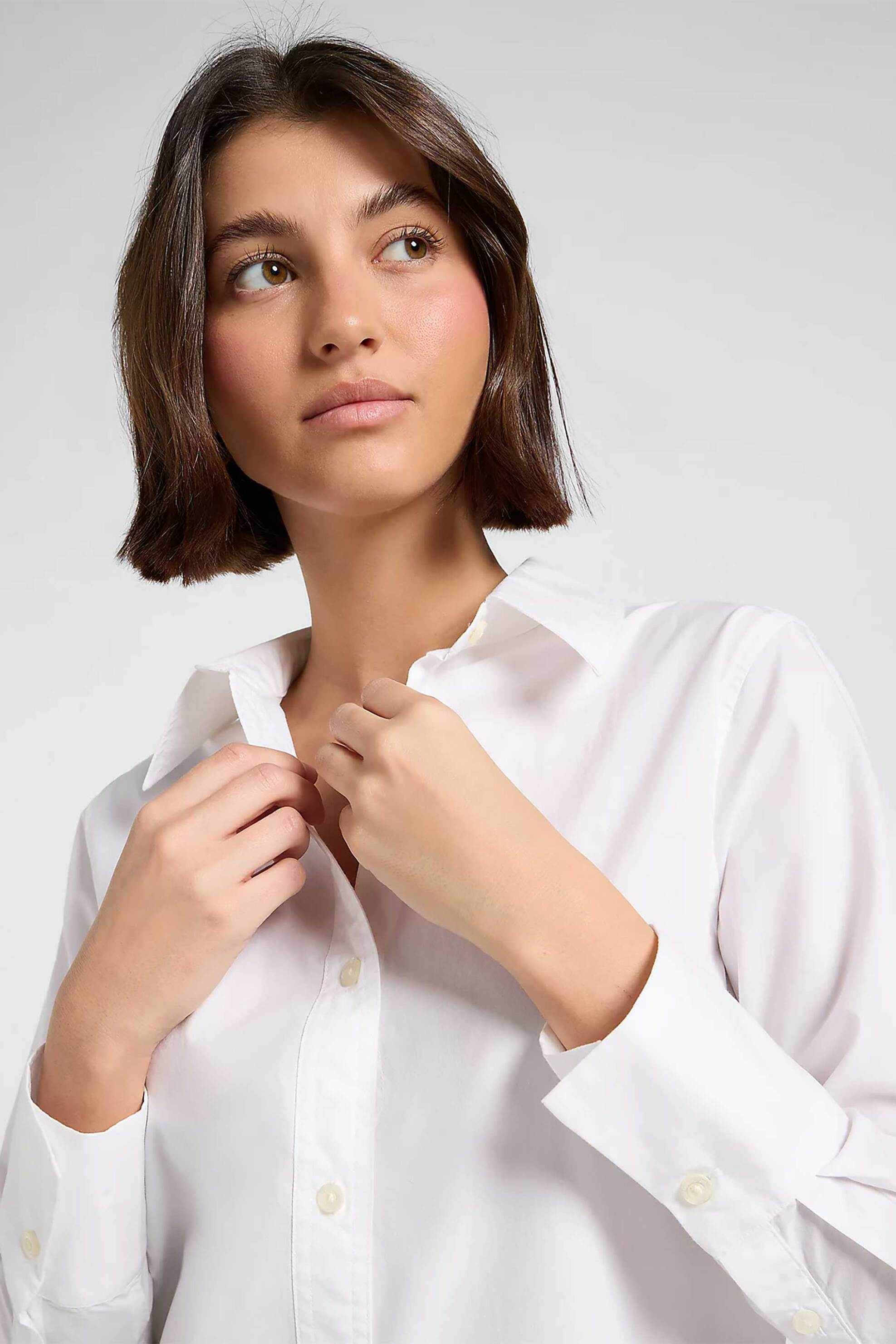 Lee® γυναικείο πουκάμισο μονόχρωμο Regular Fit - 112370823 Λευκό φωτογραφία