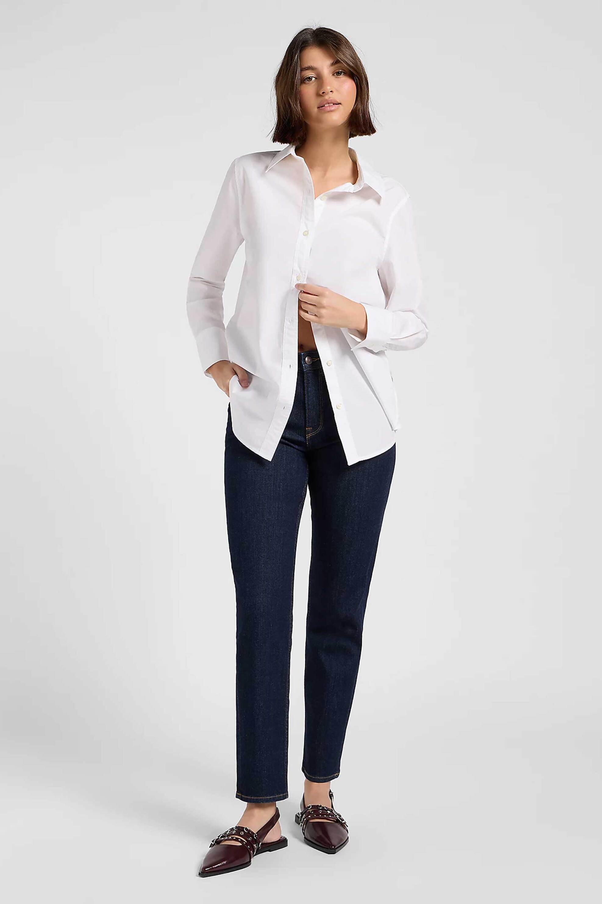 Lee® γυναικείο πουκάμισο μονόχρωμο Regular Fit - 112370823 Λευκό φωτογραφία