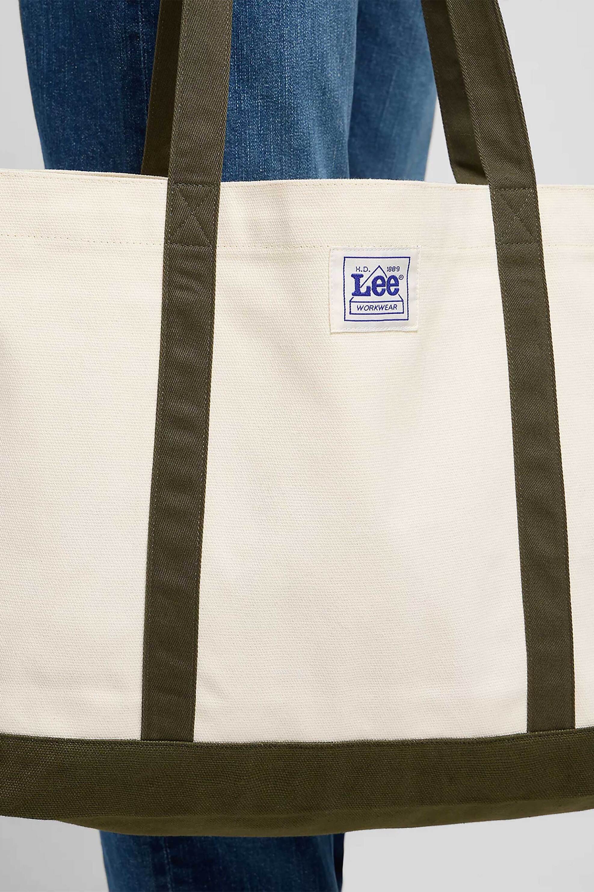 Lee® ανδρική τσάντα tote με logo patch "Workwear" - 112372694 Εκρού φωτογραφία