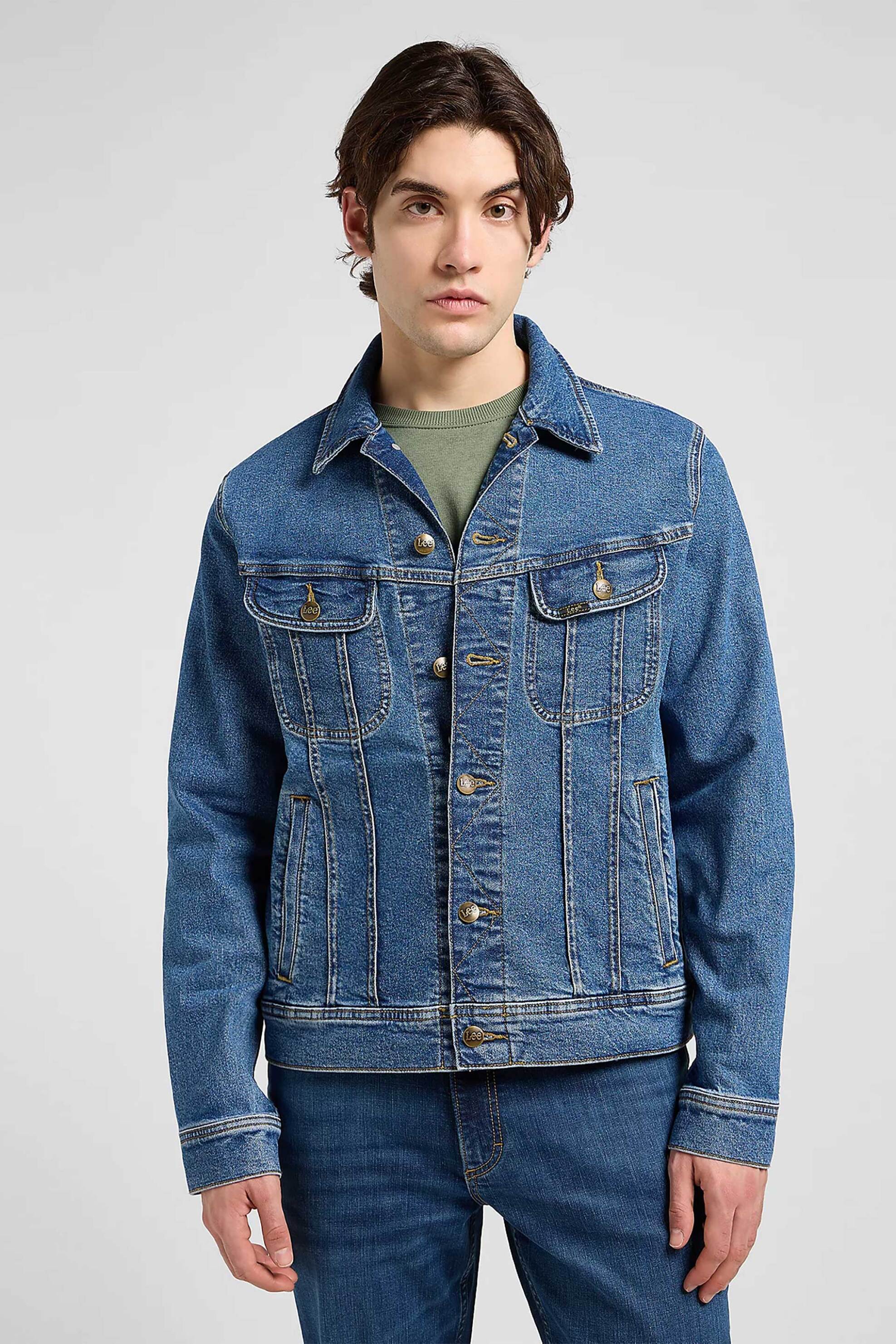 Lee® ανδρικό denim jacket Regular Fit "Rider" - 112371311 Denim Blue