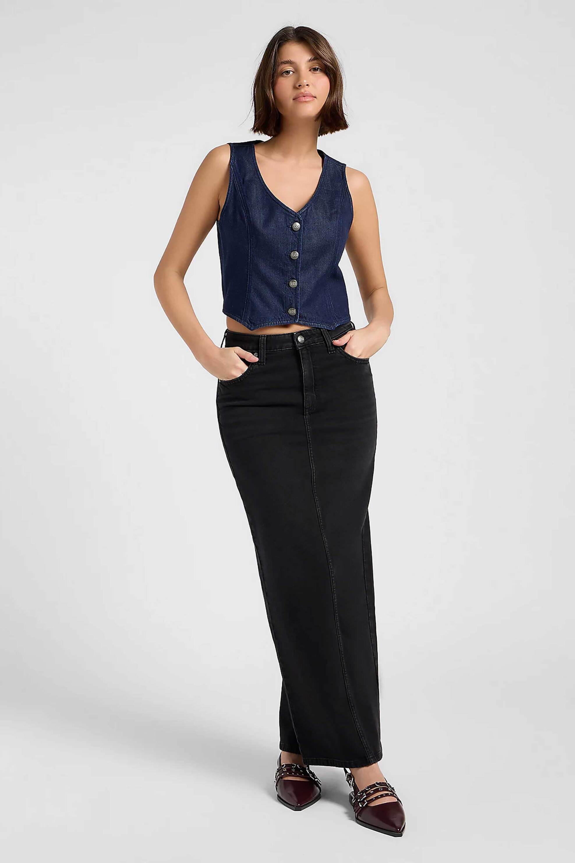 Lee® γυναικείο denim γιλέκο Slim Fit - 112370974 Denim Blue Σκούρο φωτογραφία