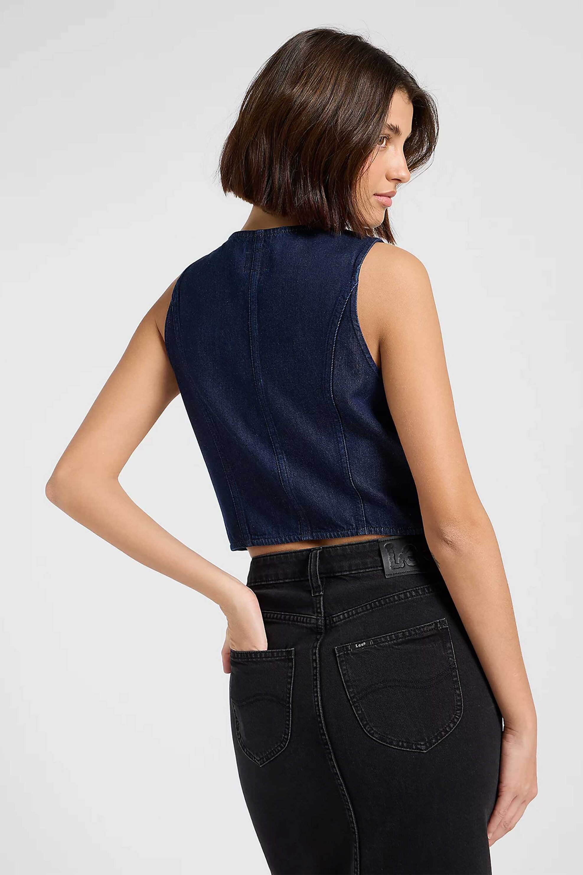 Lee® γυναικείο denim γιλέκο Slim Fit - 112370974 Denim Blue Σκούρο φωτογραφία