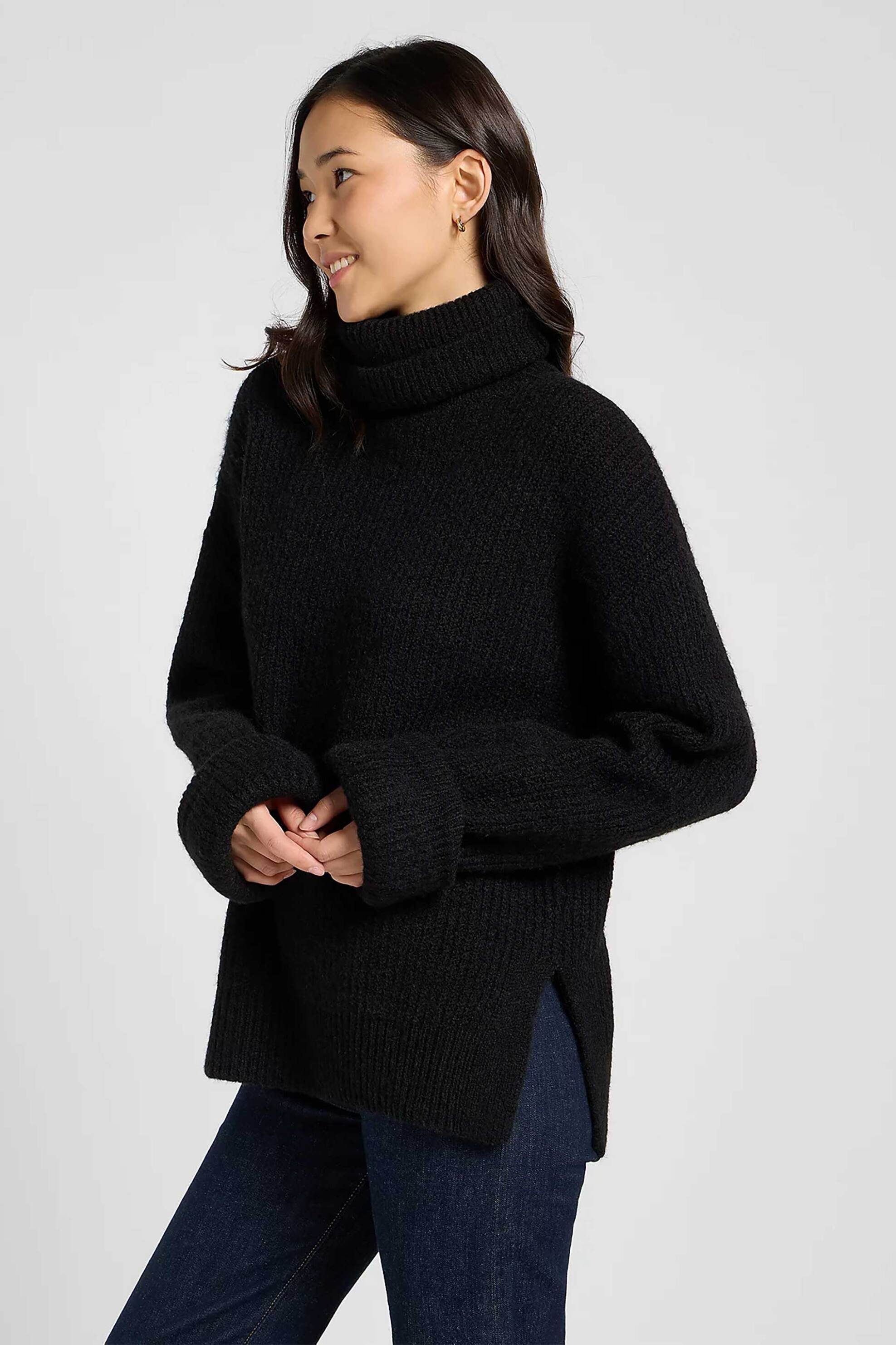 Lee® γυναικεία πλεκτή μπλούζα ζιβάγκο Relaxed Fit - 112371056 Μαύρο φωτογραφία