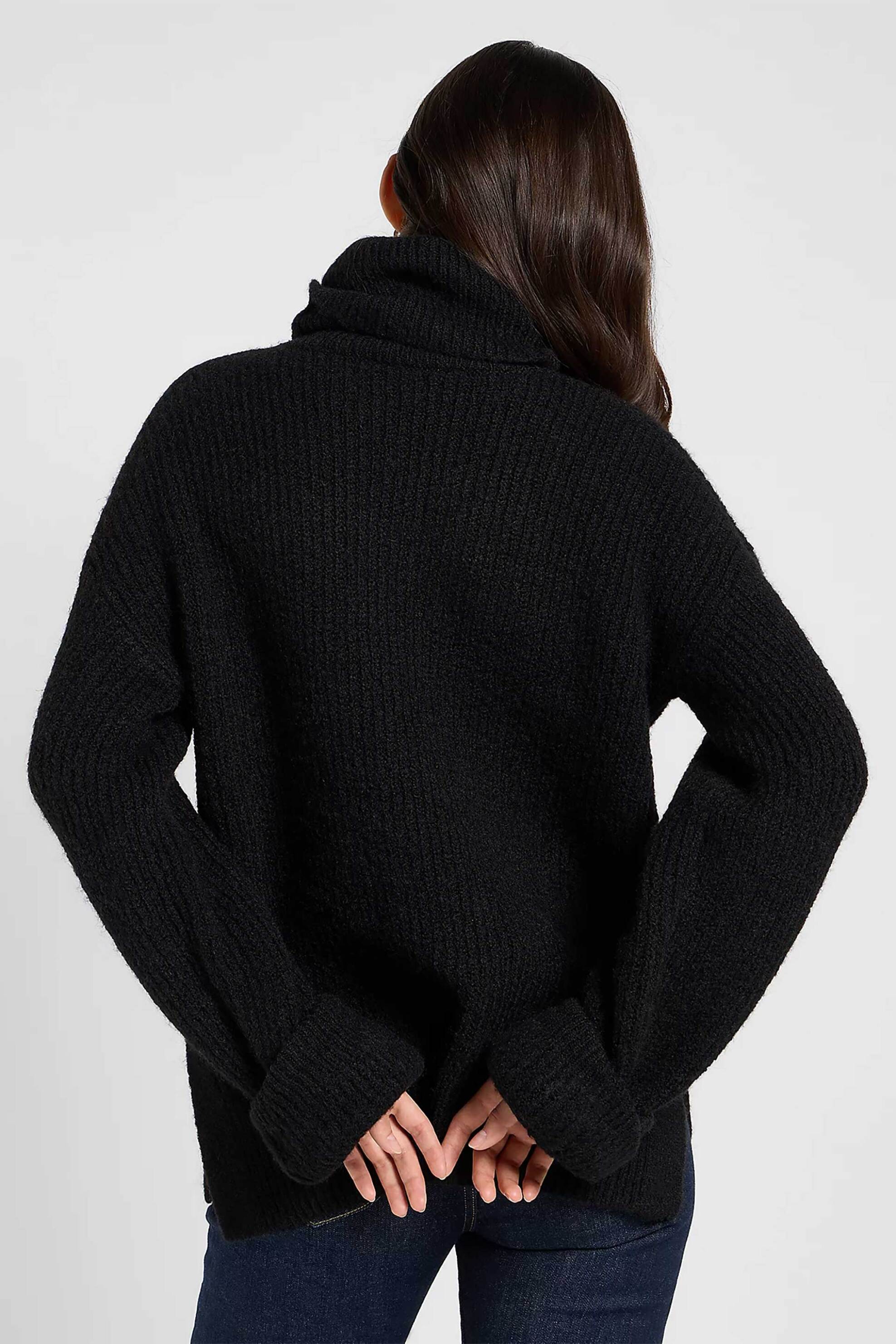 Lee® γυναικεία πλεκτή μπλούζα ζιβάγκο Relaxed Fit - 112371056 Μαύρο φωτογραφία