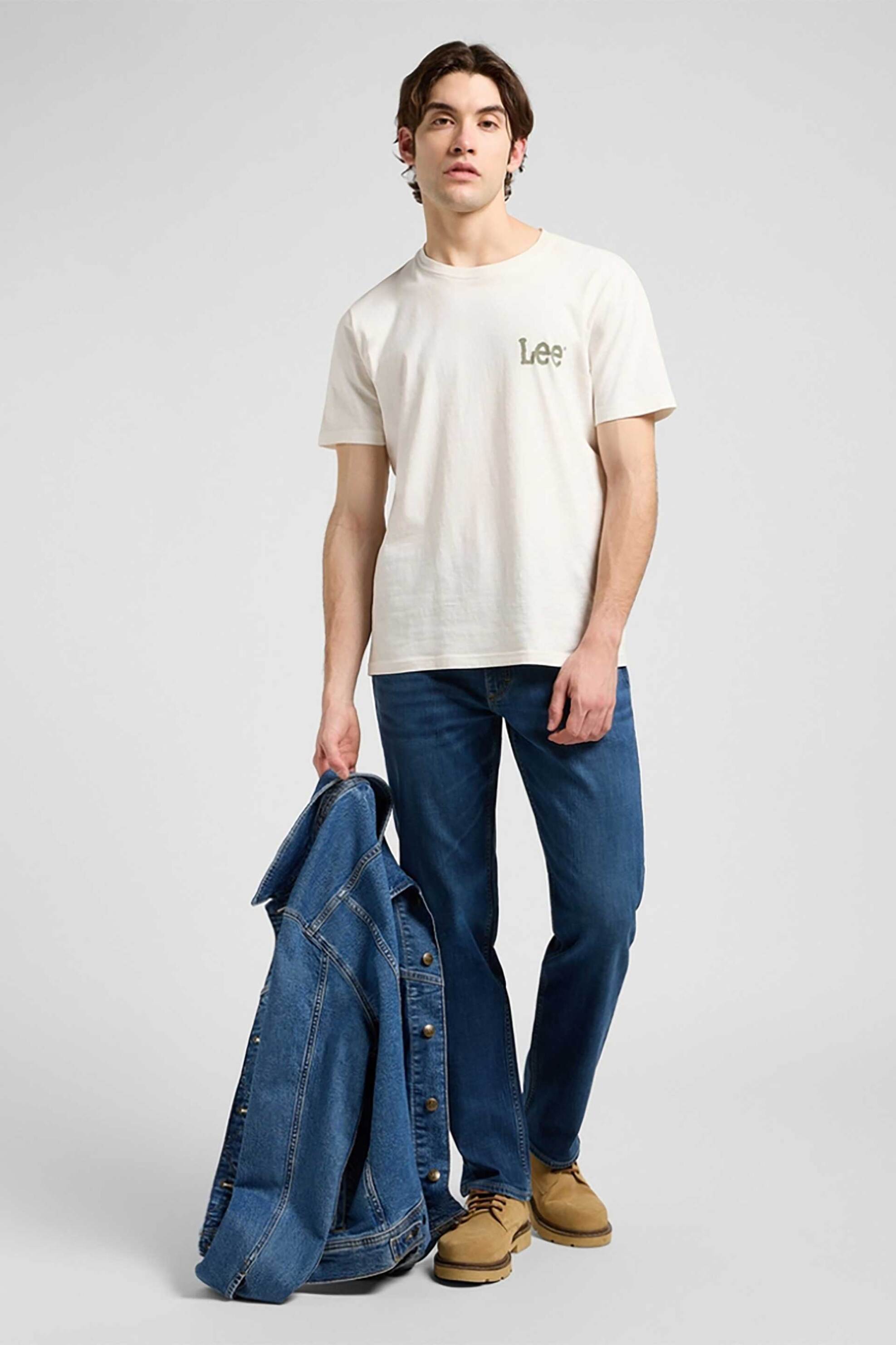 Lee® ανδρικό τζιν παντελόνι πεντάτσεπο Regular Straight Fit "West" - 112372636 Denim Blue