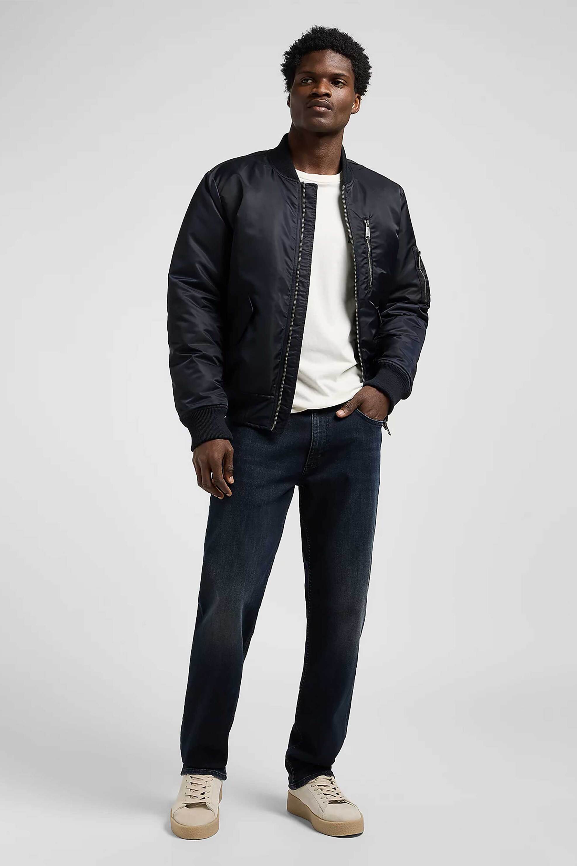 Lee® ανδρικό τζιν παντελόνι πεντάτσεπο Regular Straight Fit "West" - 112373386 Μαύρο