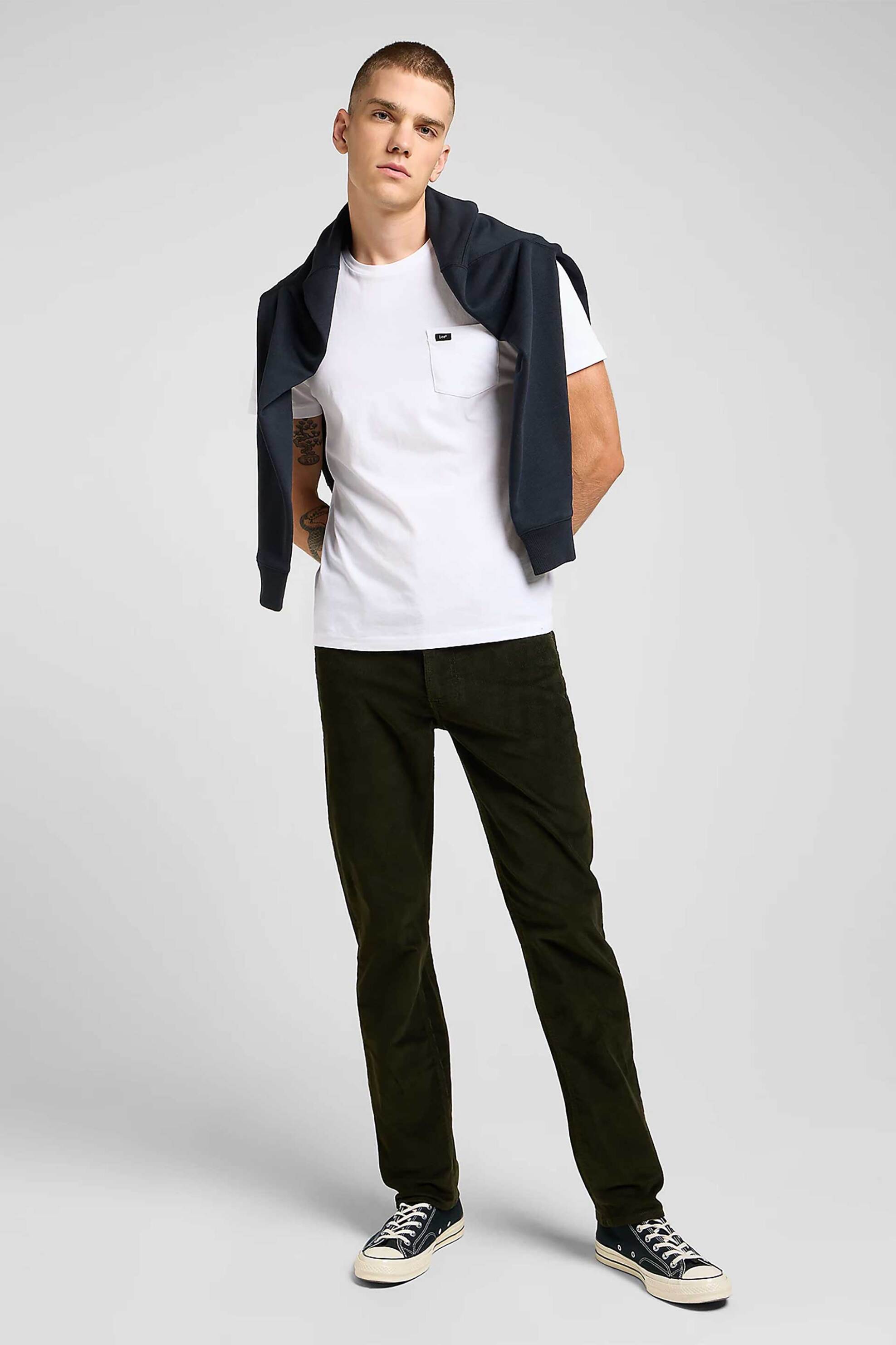 LEE Lee® ανδρικό κοτλέ παντελόνι πεντάτσεπο Regular Straight Fit "Daren" - 112373982 Χακί