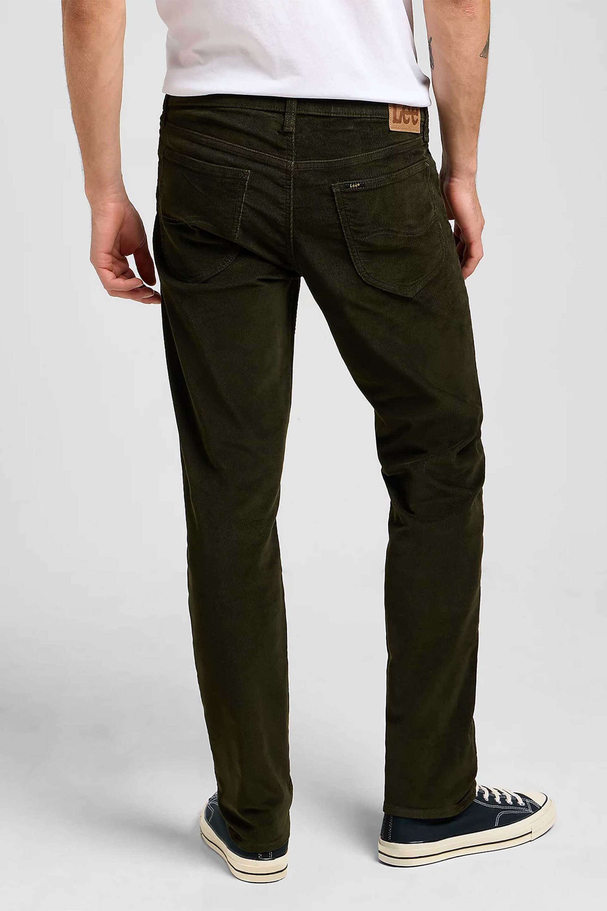 Lee® ανδρικό κοτλέ παντελόνι πεντάτσεπο Regular Straight Fit "Daren" - 112373982 Χακί φωτογραφία