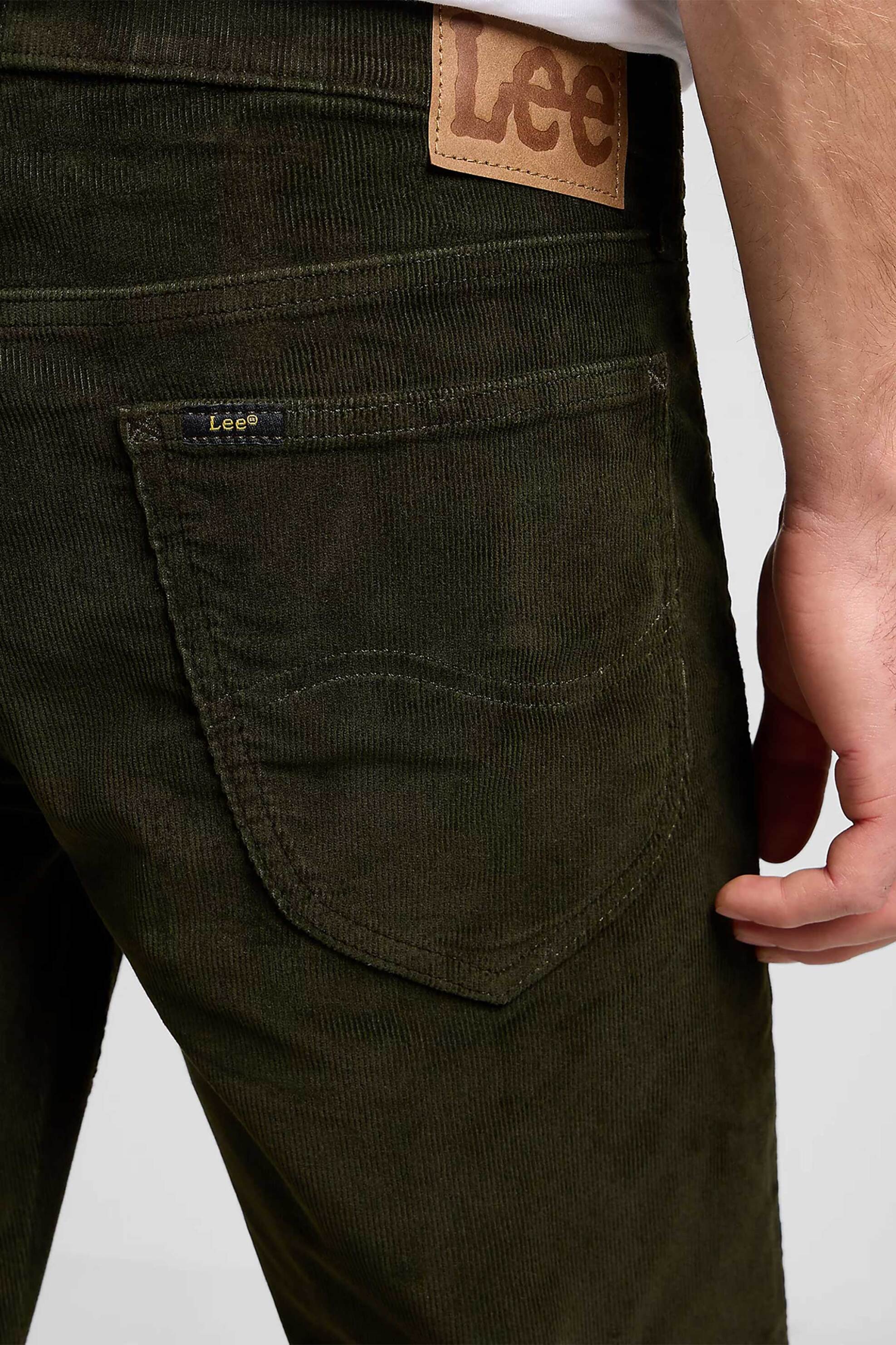 Lee® ανδρικό κοτλέ παντελόνι πεντάτσεπο Regular Straight Fit "Daren" - 112373982 Χακί φωτογραφία