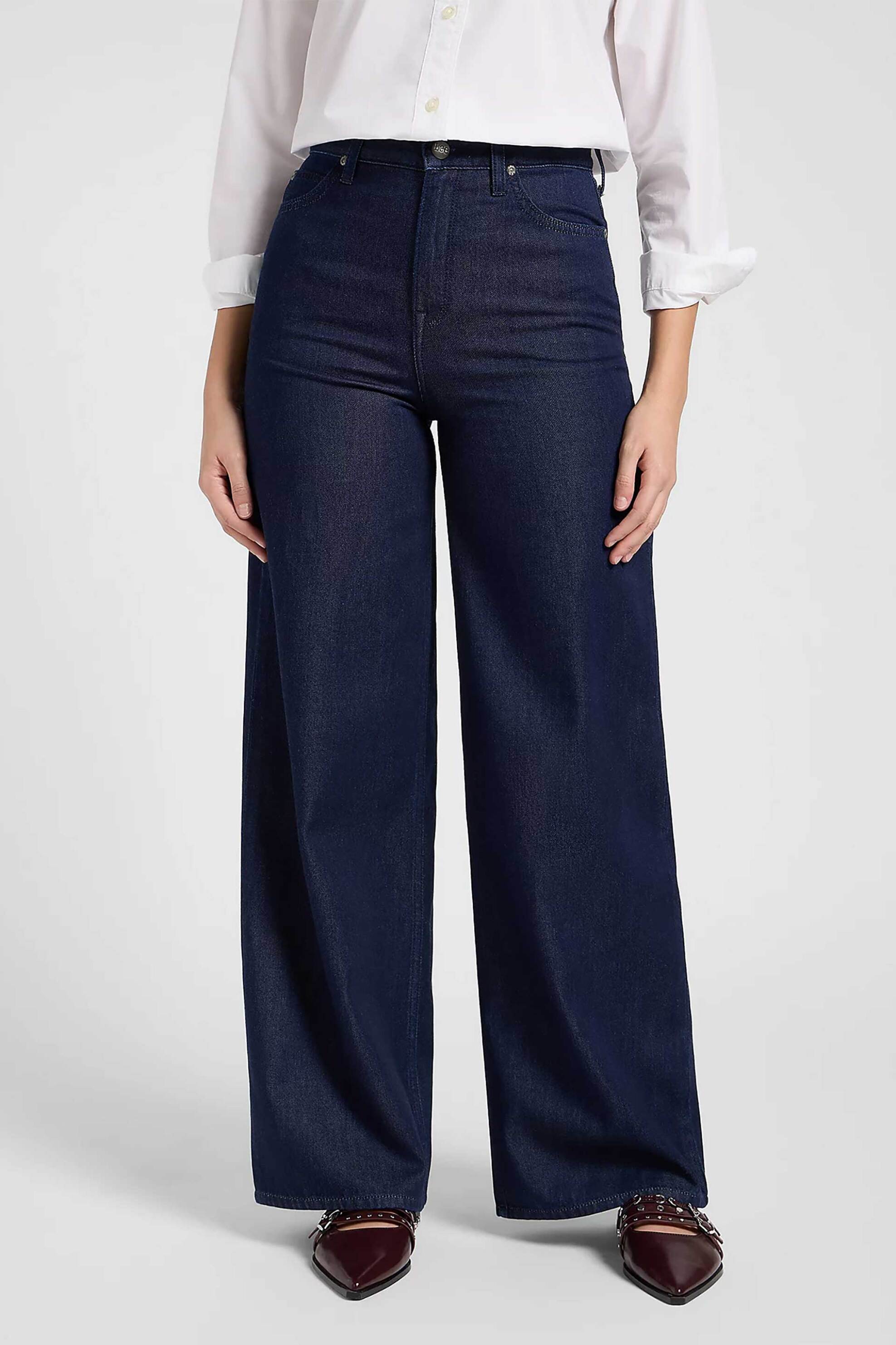 Lee® γυναικείο ψηλόμεσο τζιν παντελόνι πεντάτσεπο Wide Leg "Stella" - 112370894 Denim Blue Σκούρο φωτογραφία