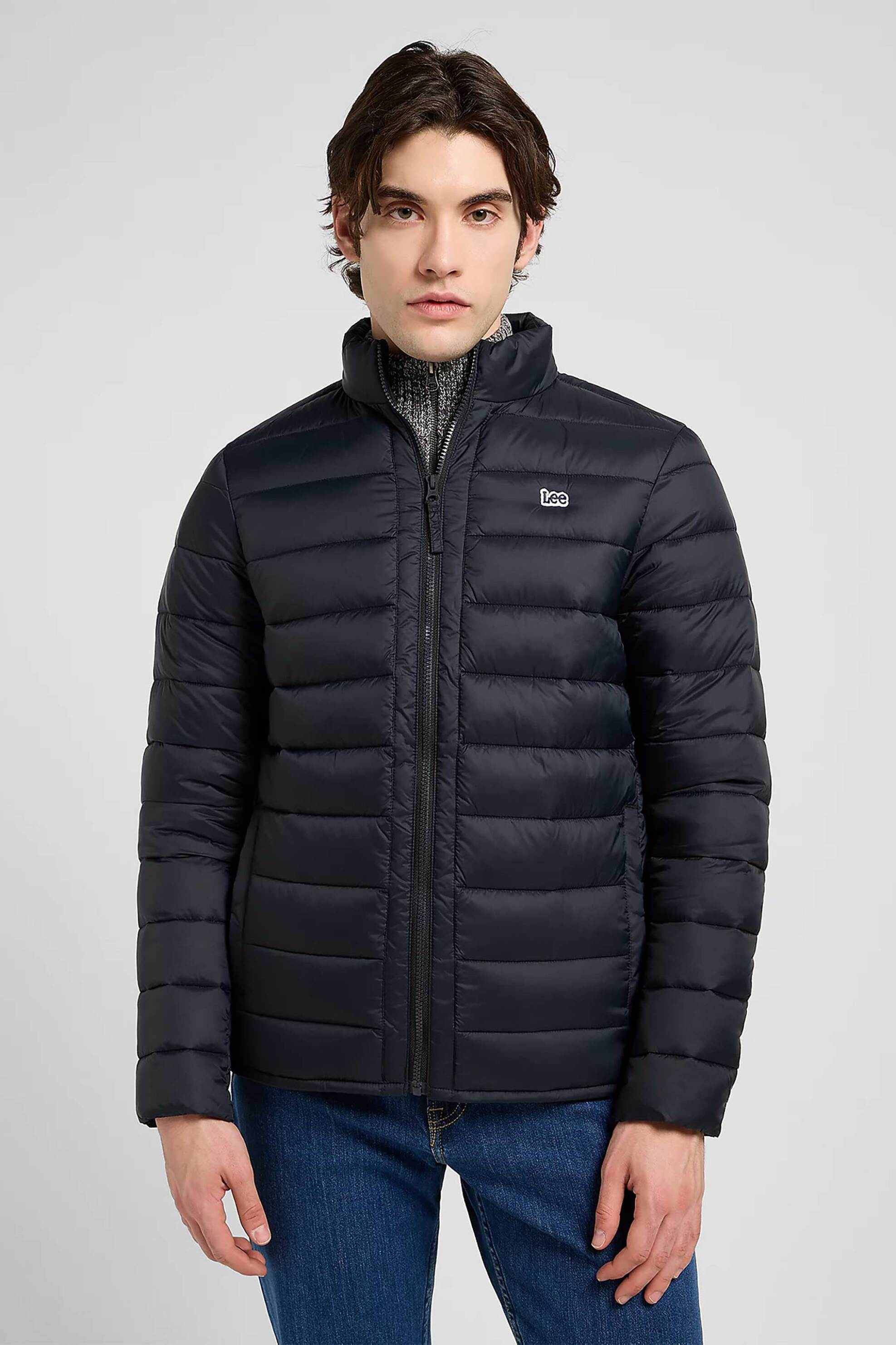 Lee® ανδρικό puffer μπουφάν με καπιτονέ σχέδιο και ψηλό λαιμό Regular Fit - 112370431 Μαύρο