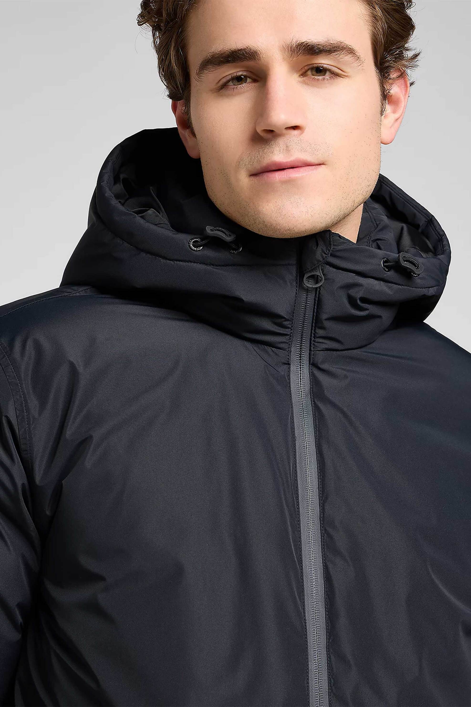 Lee® ανδρικό αδιάβροχο puffer μπουφάν με κουκούλα Relaxed Fit - 112370433 Μαύρο φωτογραφία