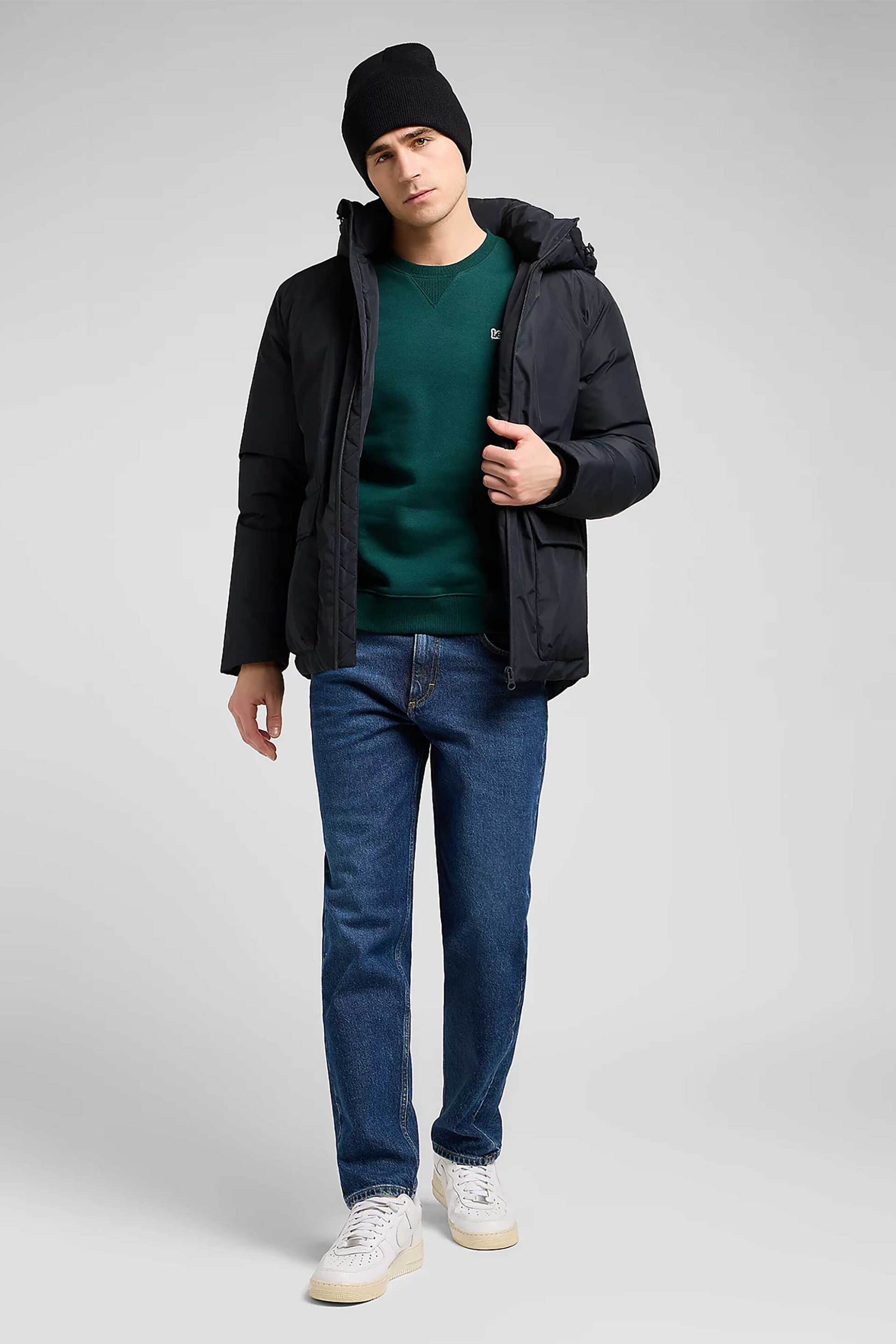 Lee® ανδρικό αδιάβροχο puffer μπουφάν με κουκούλα Relaxed Fit - 112370433 Μαύρο φωτογραφία