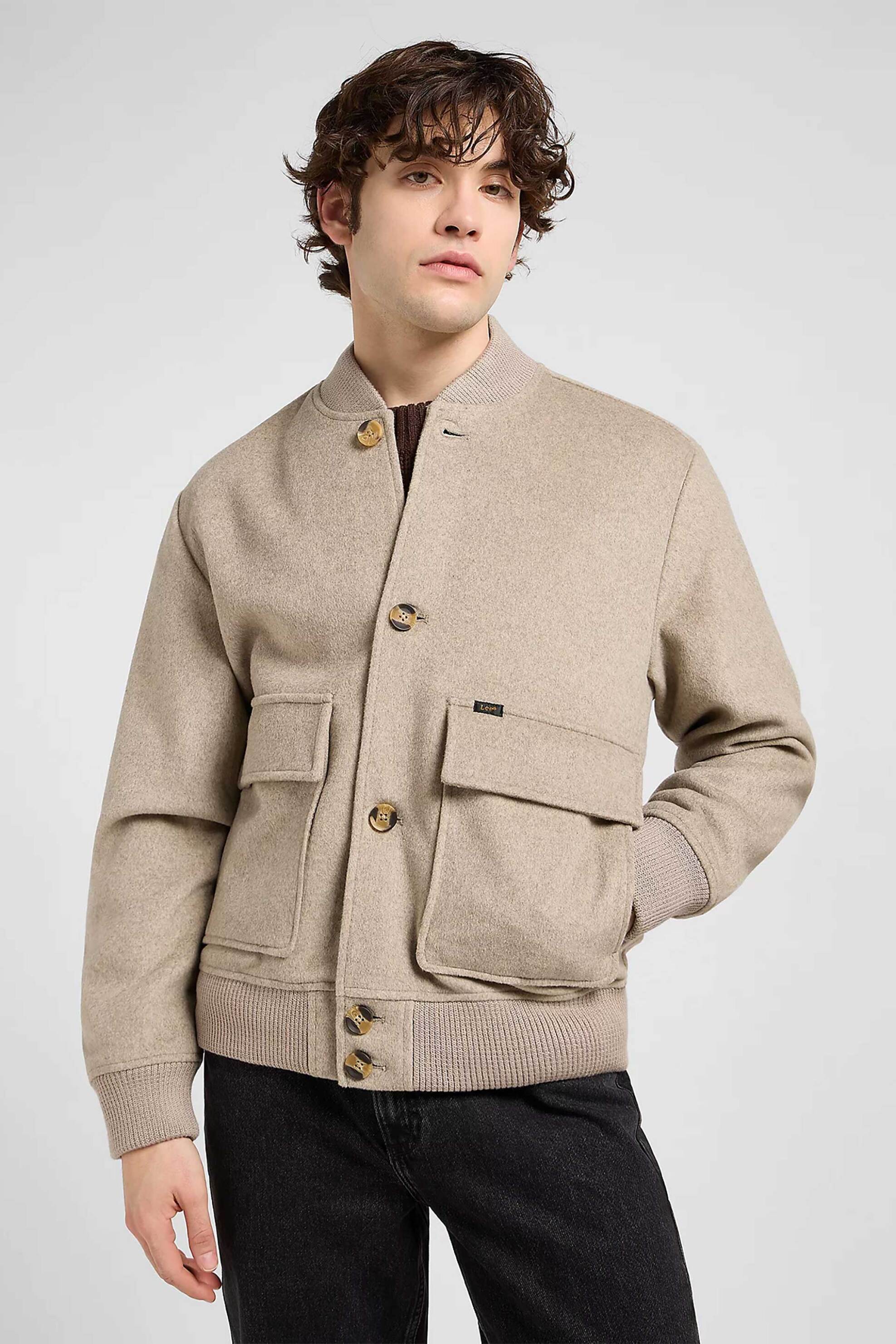 LEE Lee® ανδρικό bomber jacket με τσέπες Regular Fit - 112371317 Μπεζ