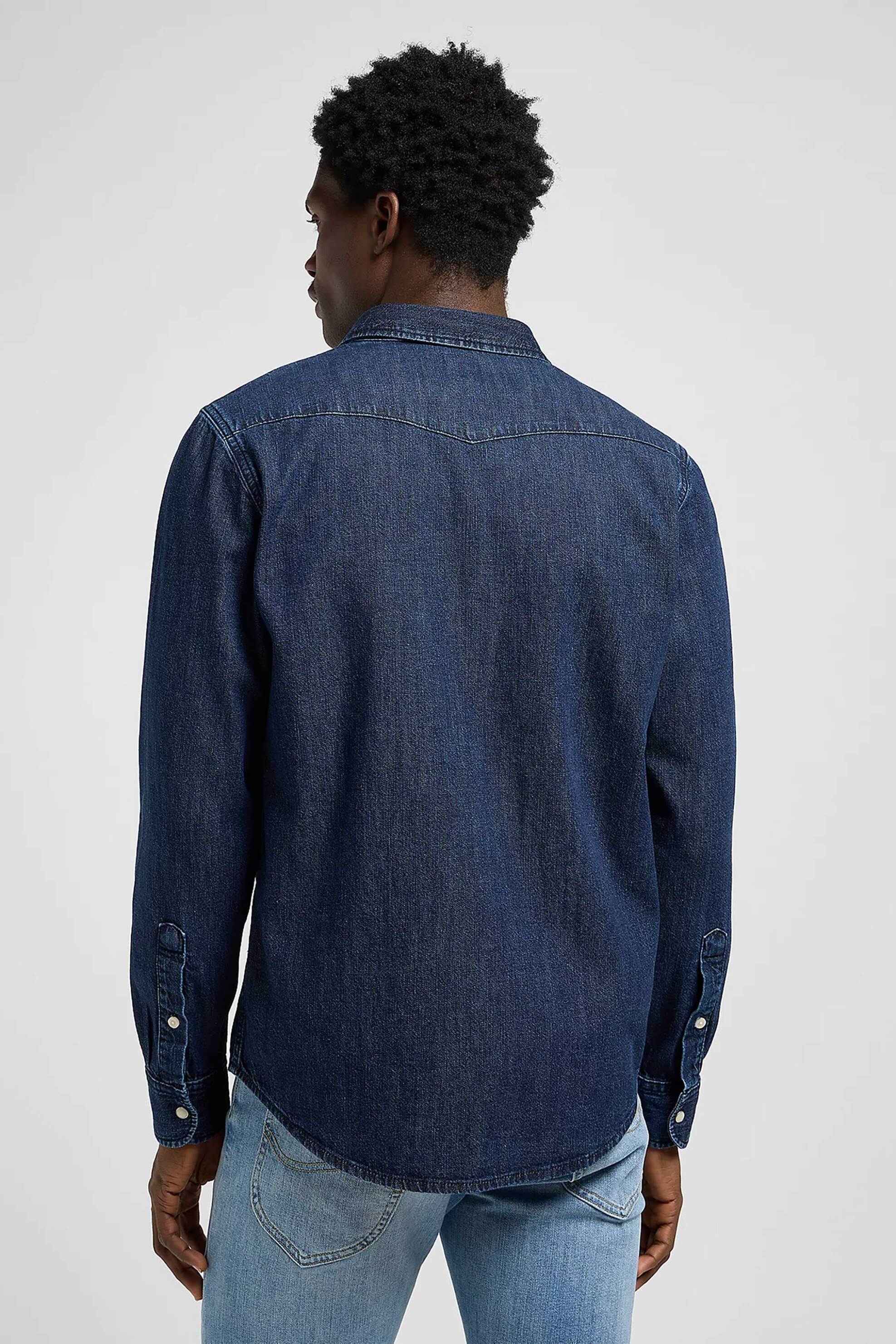 Lee Ανδρικό Denim Πουκάμισο με Τσέπες Regular Fit Western - 112370561 Blue Σκούρο