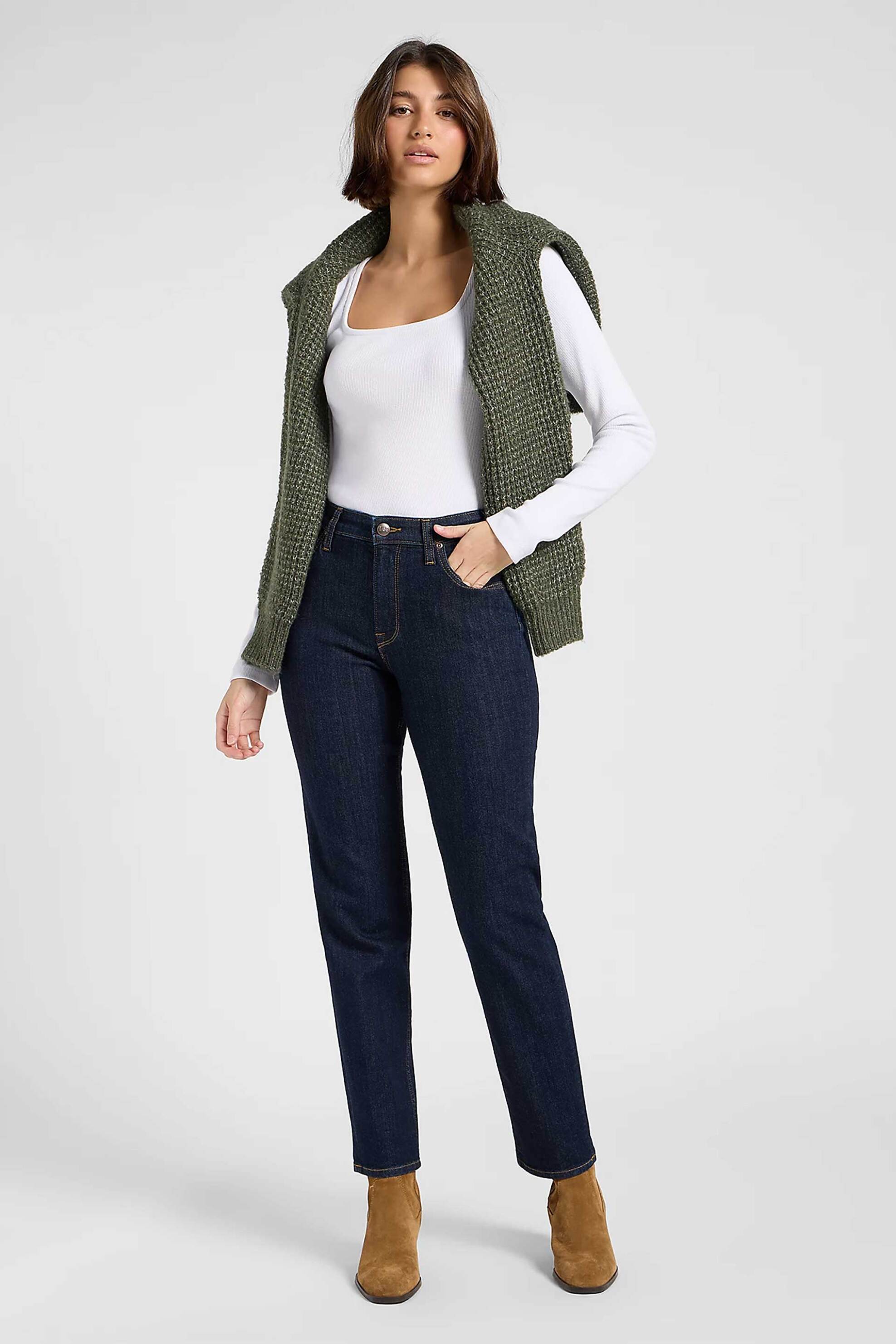 Lee® γυναικείο ψηλόμεσο τζιν παντελόνι Straight Fit "Carol"