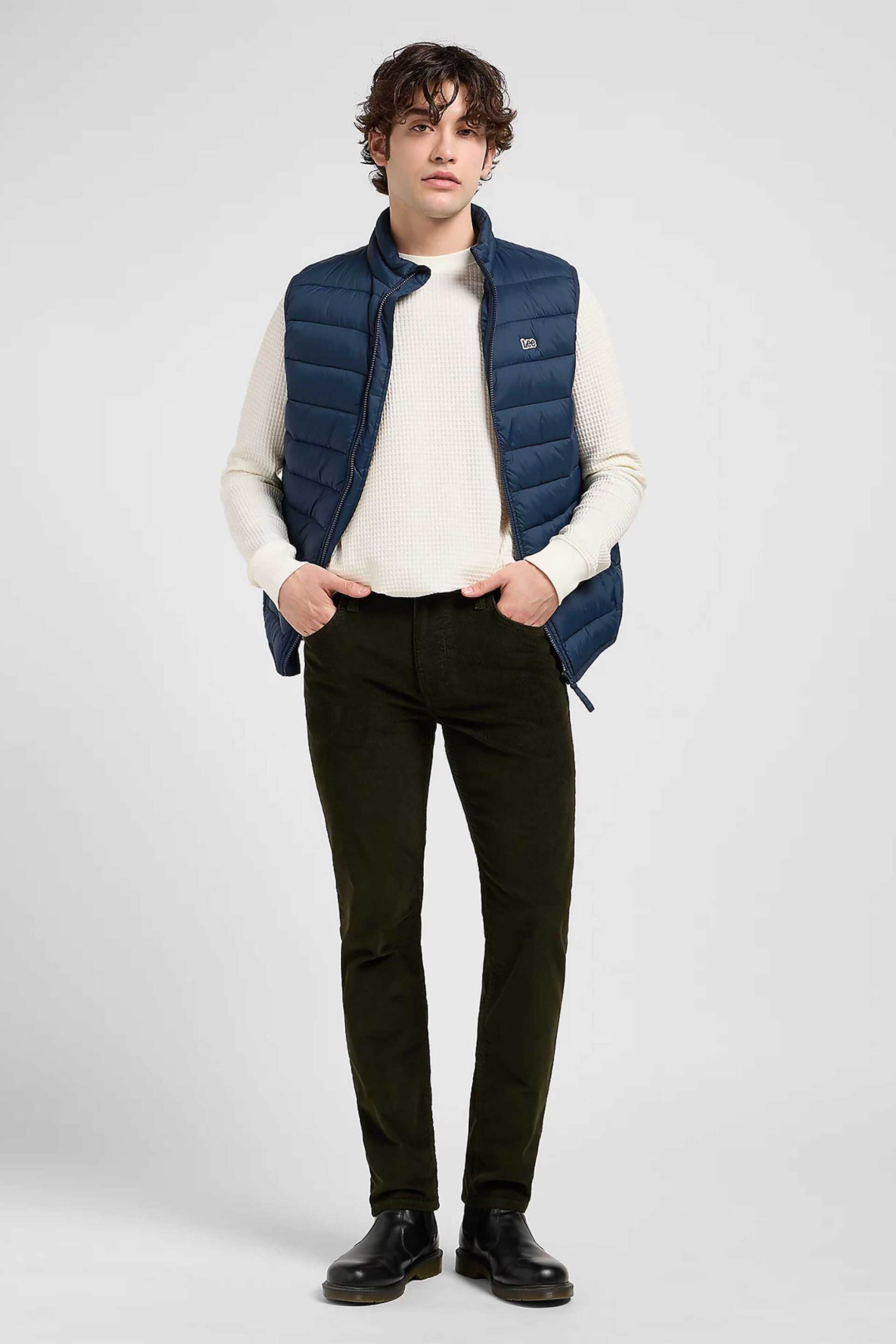 Lee® ανδρικό αμάνικο μπουφάν με καπιτονέ σχέδιο και ψηλό λαιμό Regular Fit - 112370536 Μπλε Σκούρο φωτογραφία