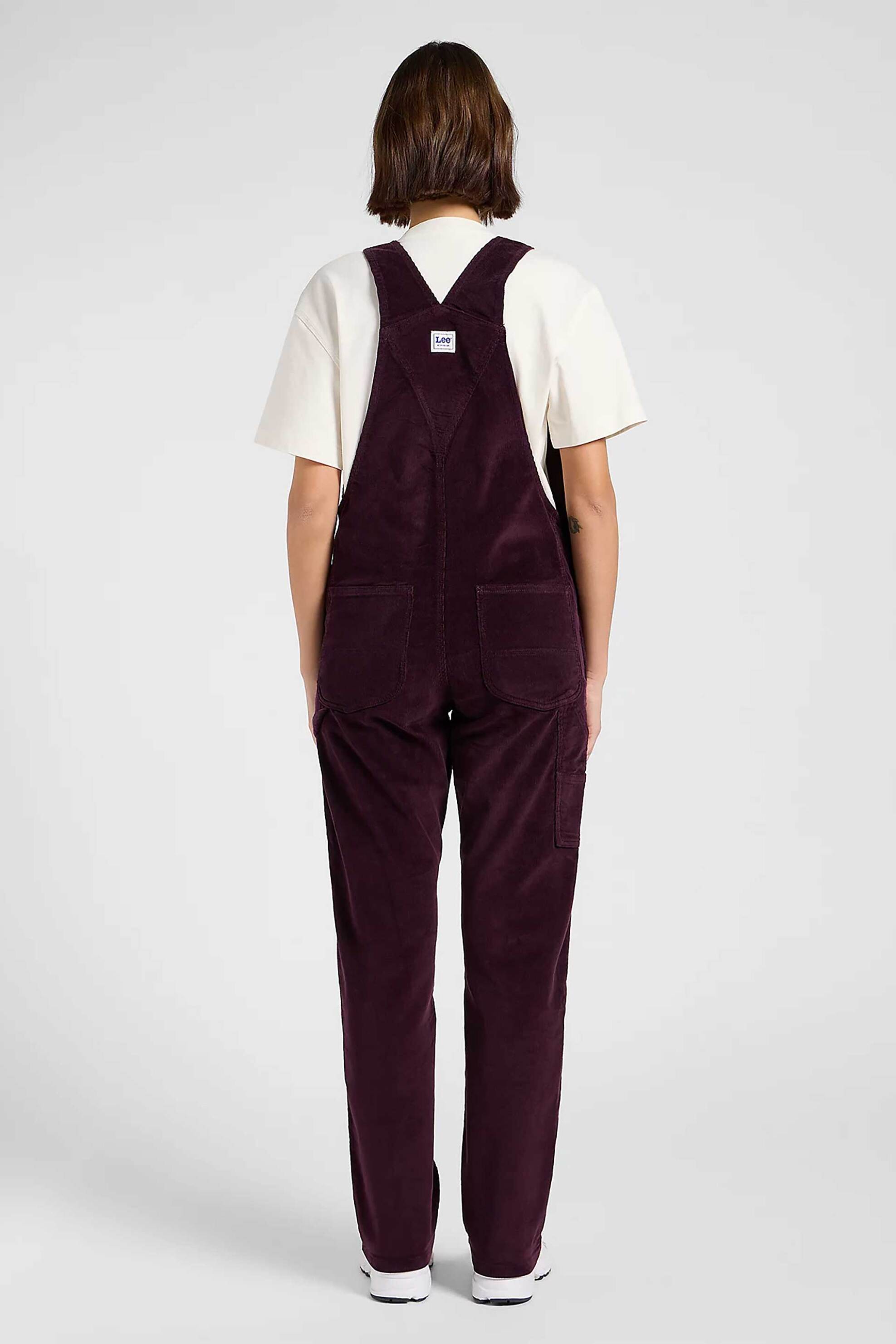 Lee® γυναικεία κοτλέ σαλοπέτα με logo patch Straight Fit "Workwear" - 112370878 Μοβ φωτογραφία