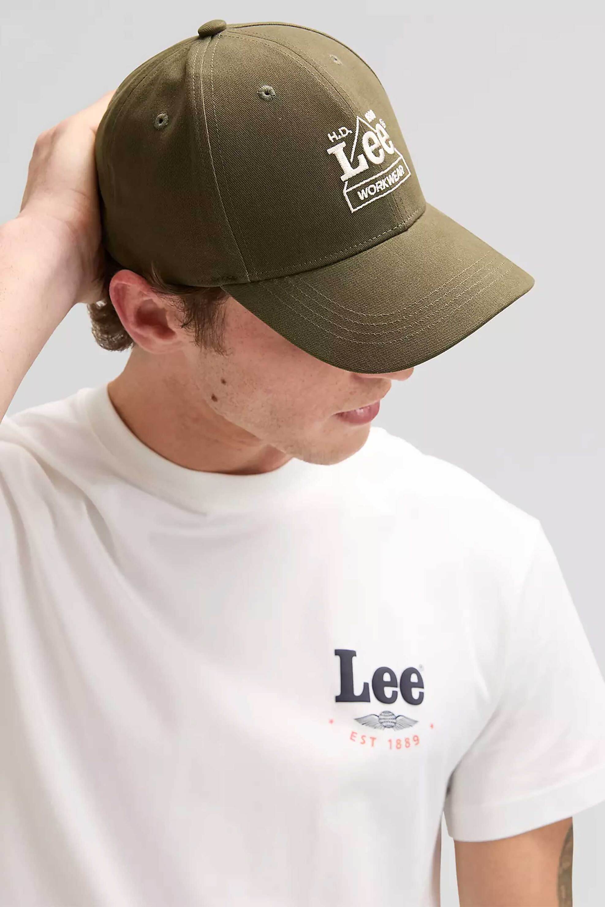 Lee Ανδρικό Καπέλο Jockey με Κεντημένο Λογότυπο Workwear - 112377729 Λαδί