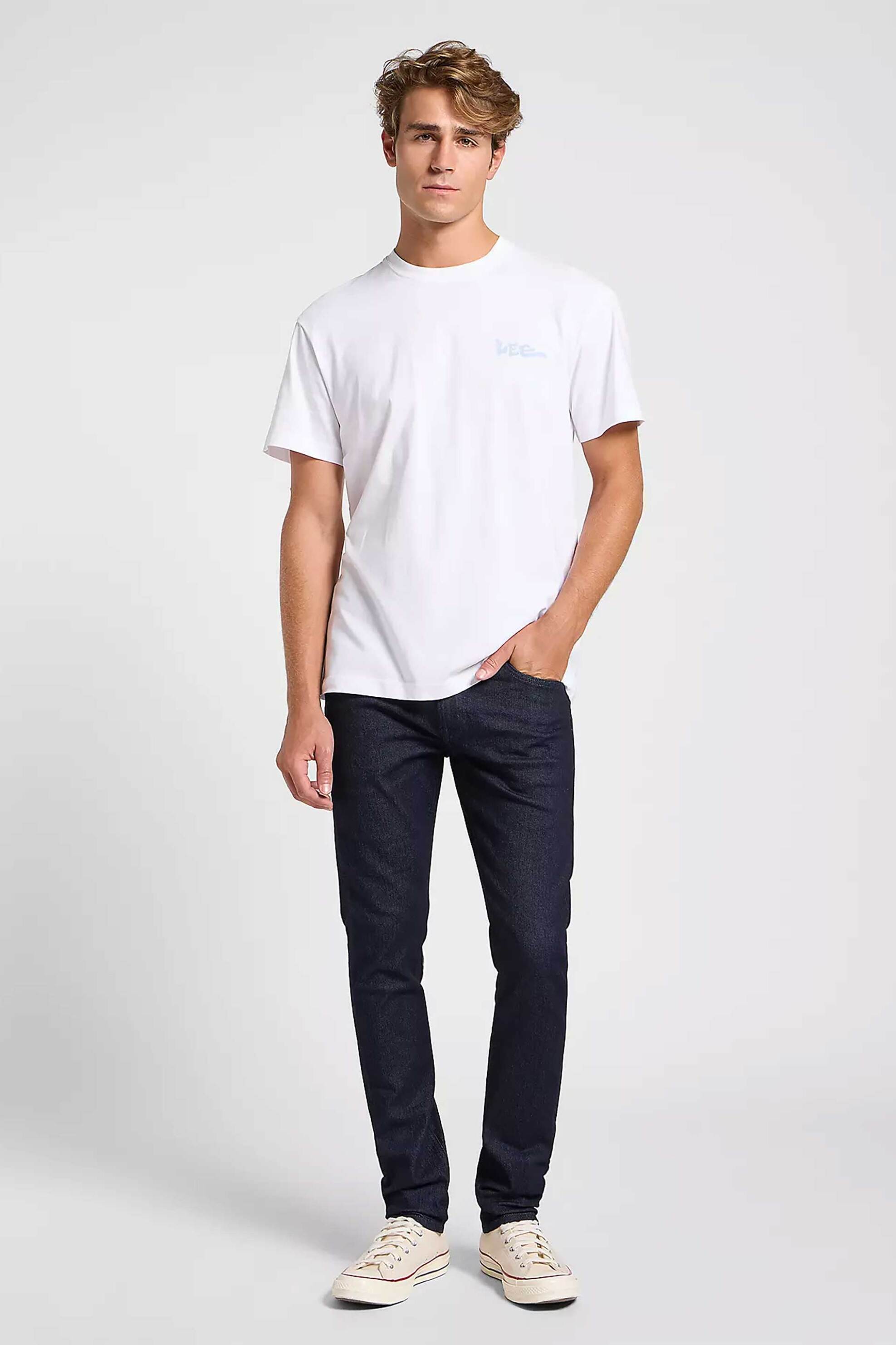 Lee® ανδρικό τζιν παντελόνι πεντάτσεπο Slim Tapered Fit "Luke" - 112363922 Denim Blue Σκούρο