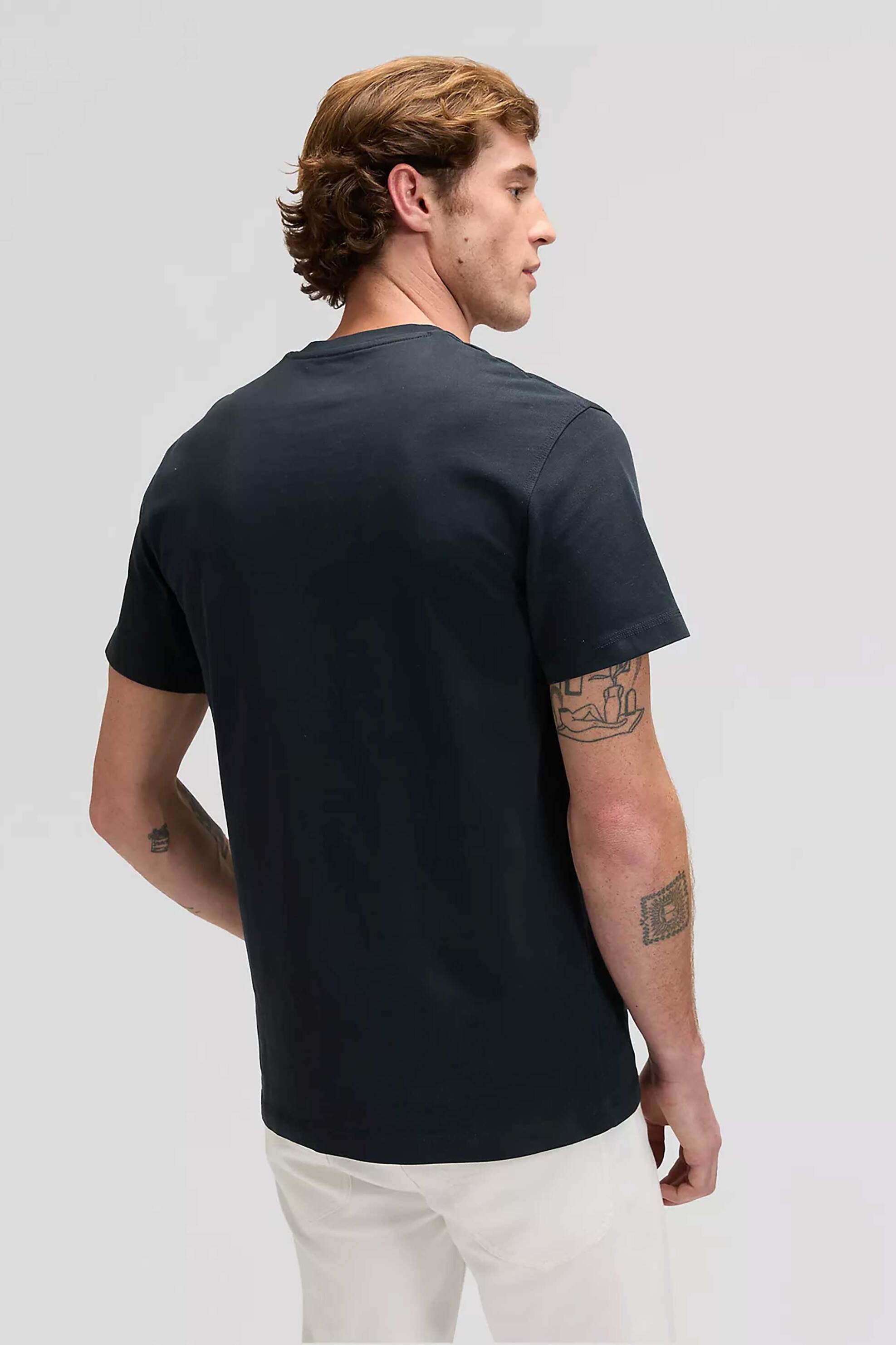 Lee Ανδρικό T-Shirt με Logo Patch Relaxed Fit Workwear - 112376608 Μπλε Σκούρο