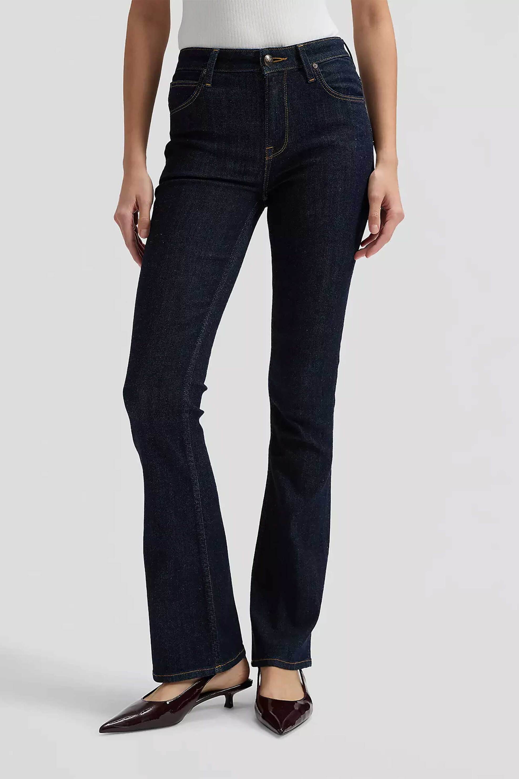 Lee® γυναικείο τζιν παντελόνι πεντάτσεπο Regular Straight Fit - 112376484 Denim Blue Σκούρο