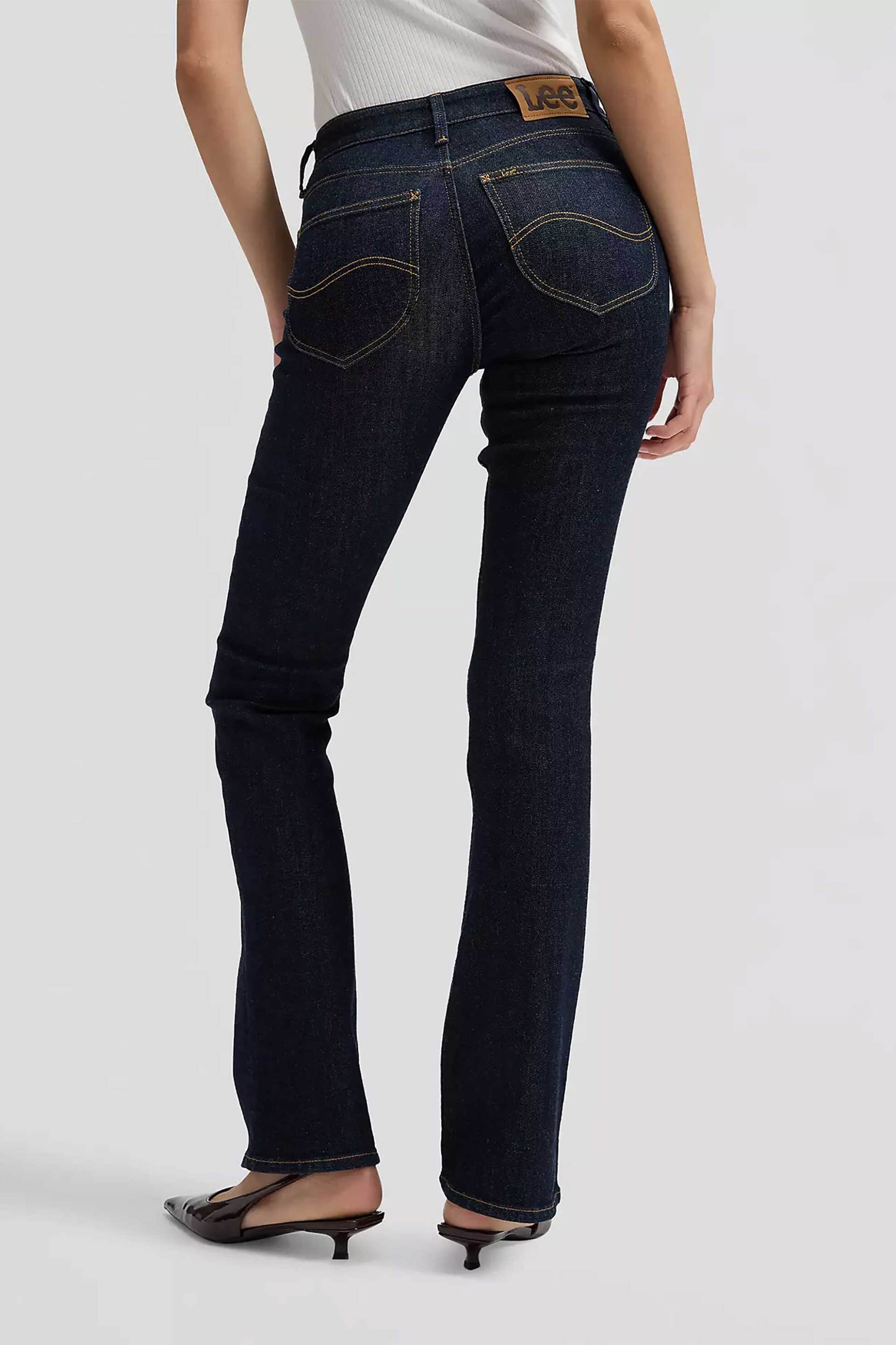 Lee Γυναικείο Τζιν Παντελόνι Πεντάτσεπο Regular Straight Fit - 112376484 Denim Blue Σκούρο