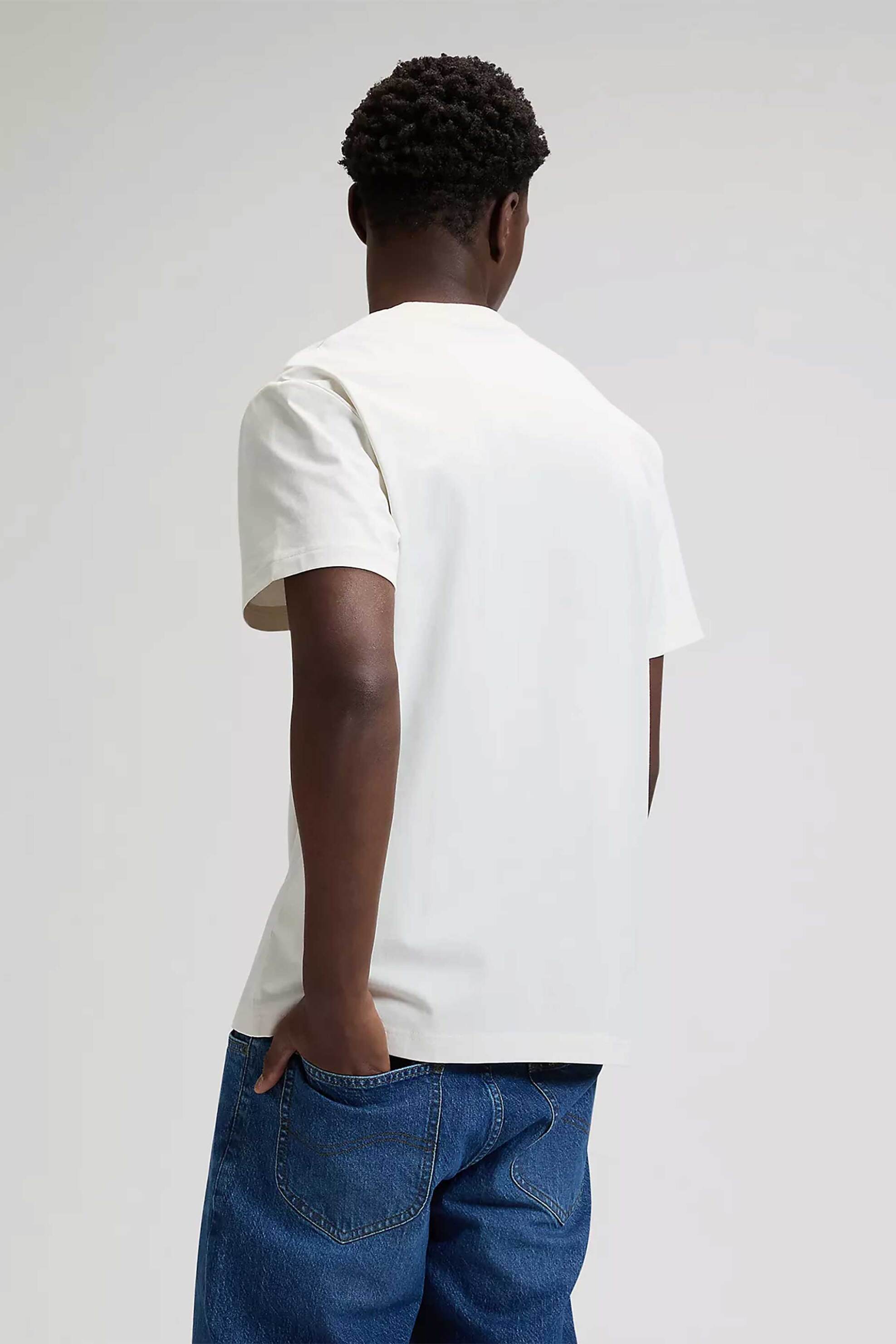 Lee Ανδρικό T-Shirt με Κεντημένο Λογότυπο Regular Fit - 112376490 Υπόλευκο