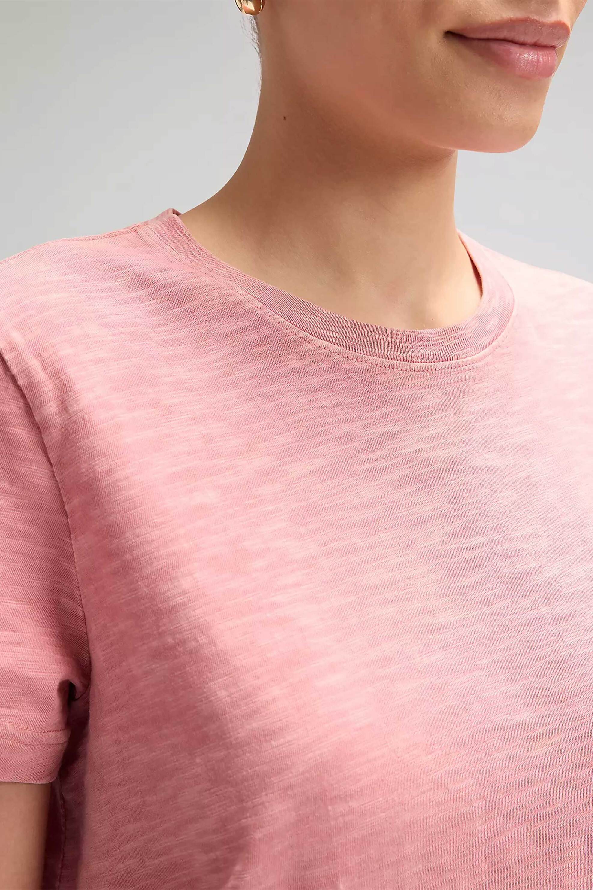 LEE Lee® γυναικείο T-shirt μονόχρωμο Regular Fit "Perfect" - 112376990 Ροζ - 2