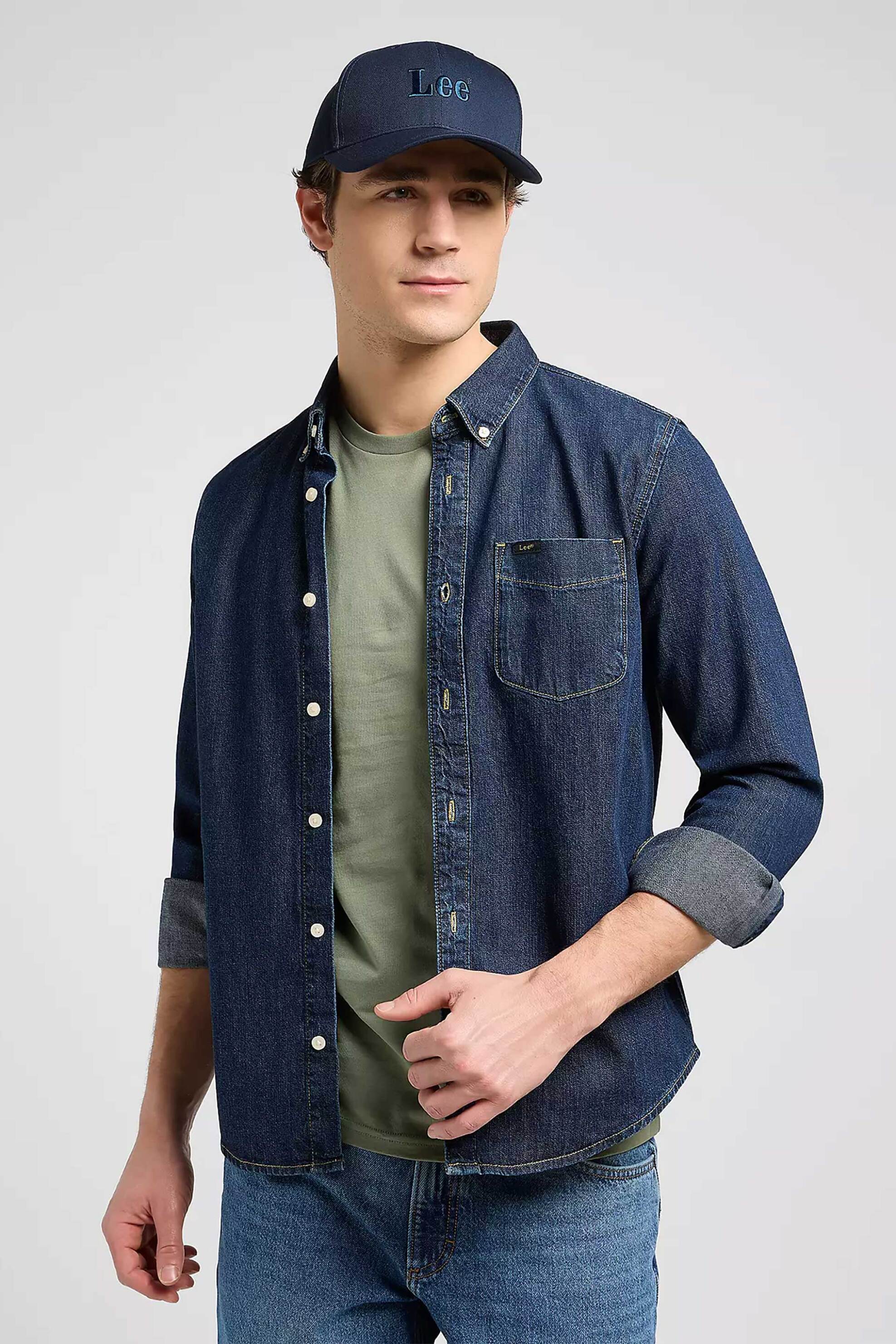 Lee® ανδρικό καπέλο jockey με κεντημένο λογότυπο - 112372710 Μπλε Σκούρο