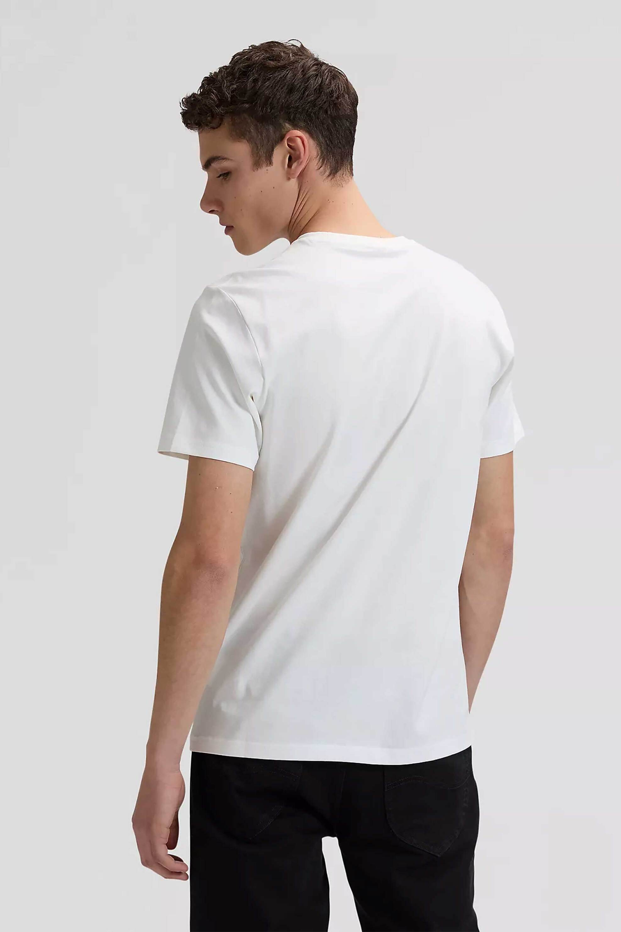 Lee Ανδρικό T-Shirt με Κεντημένο Λογότυπο Regular Fit - 112376605 Λευκό