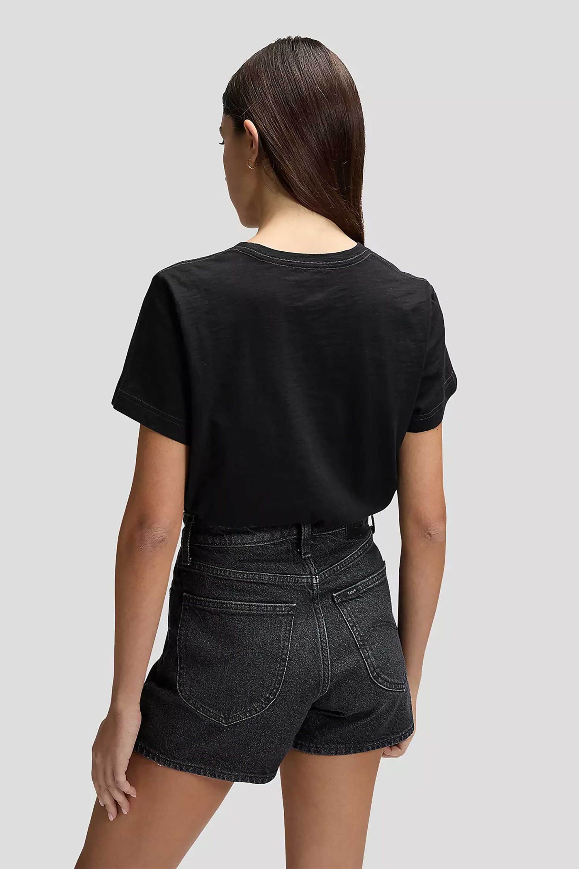Lee Γυναικείο T-Shirt Μονόχρωμο Regular Fit Perfect - 112378787 Μαύρο