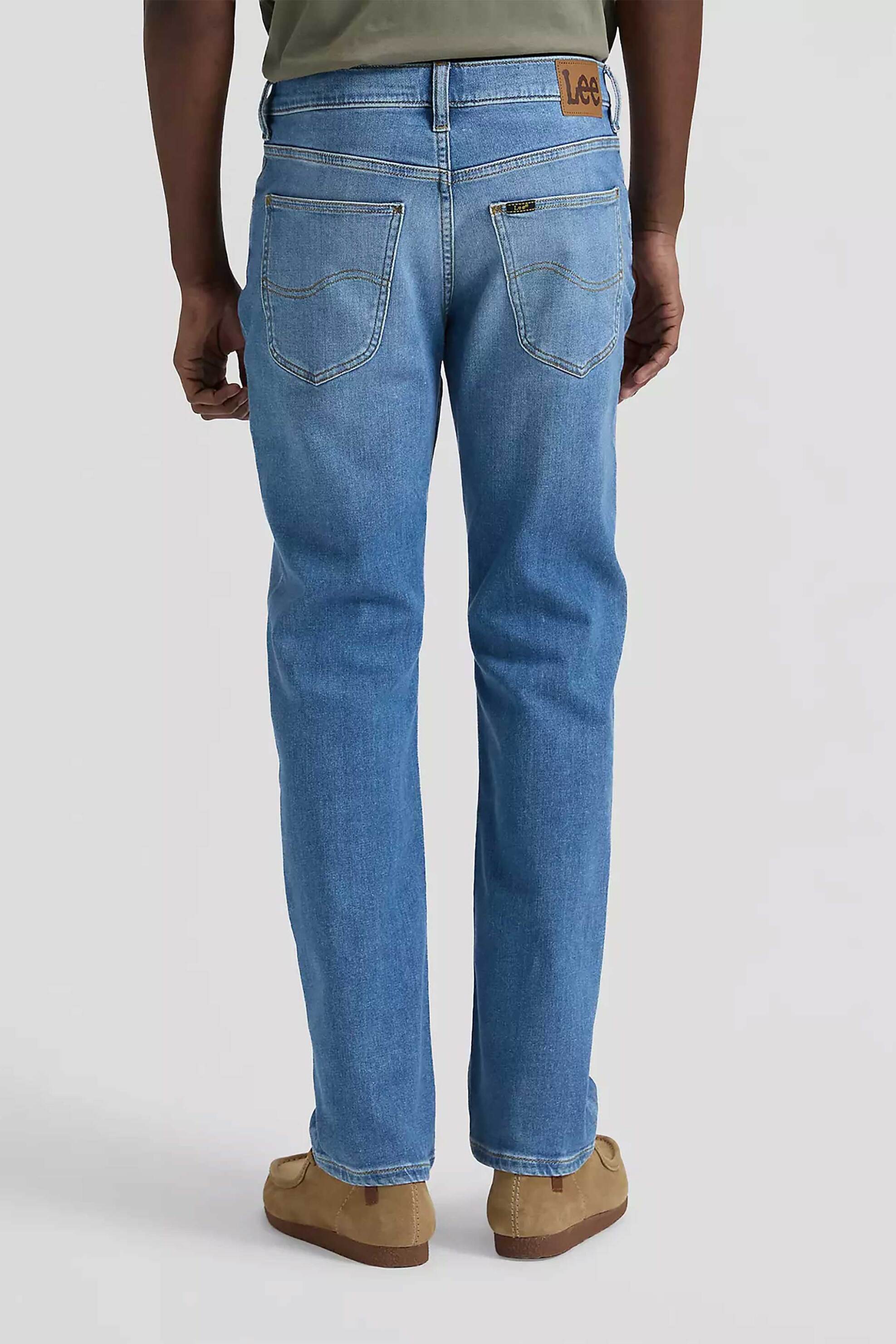 Lee Ανδρικό Τζιν Παντελόνι Πεντάτσεπο Straight Fit Brooklyn Trinty - 112378731 Denim Blue