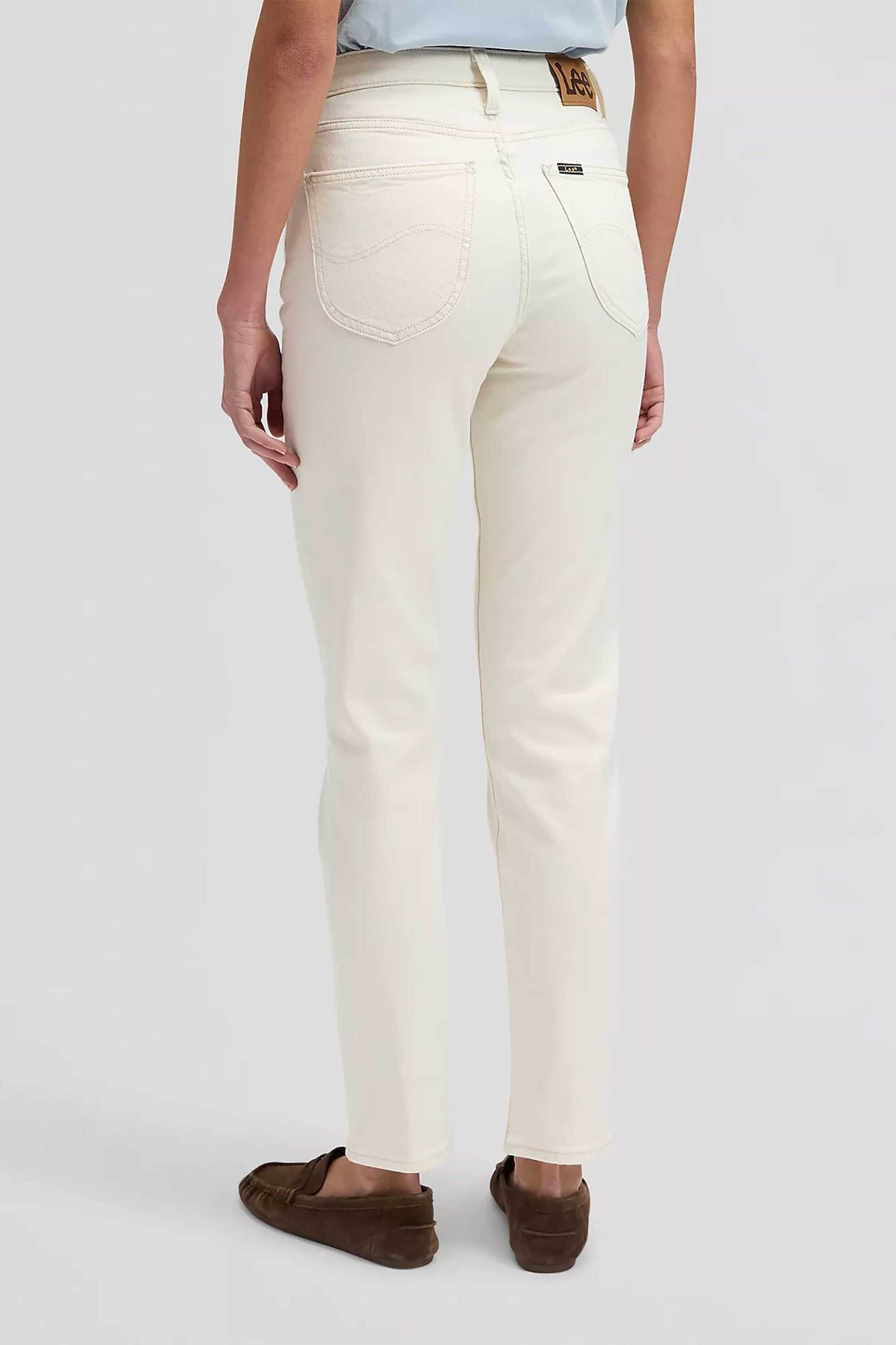 Lee Γυναικείο Τζιν Παντελόνι Πεντάτσεπο Regular Straight Fit Carol Winter Light - 112376610 Λευκό