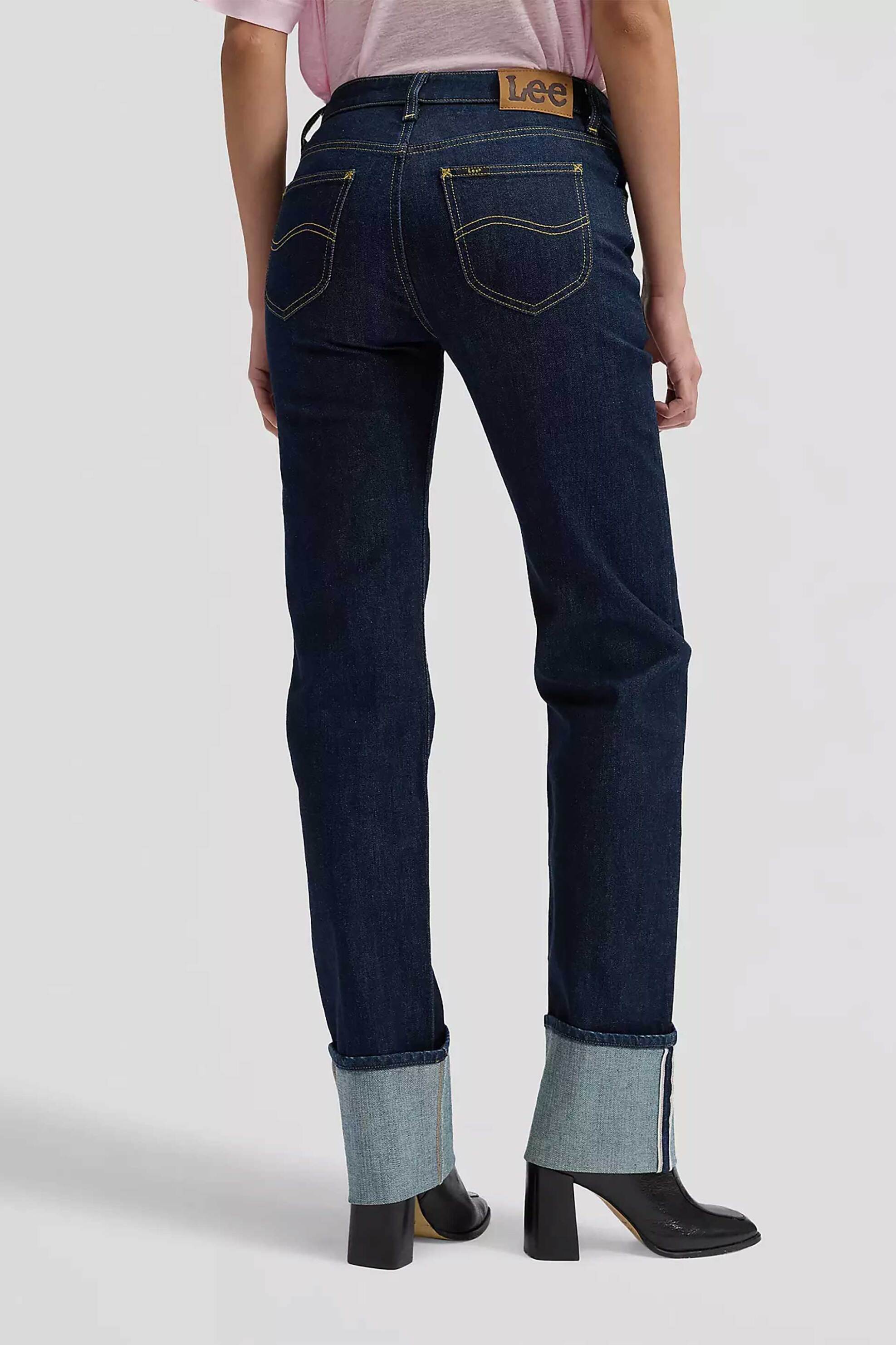 Lee Γυναικείο Τζιν Παντελόνι Πεντάτσεπο Regular Fit London - 112376701 Denim Blue Σκούρο