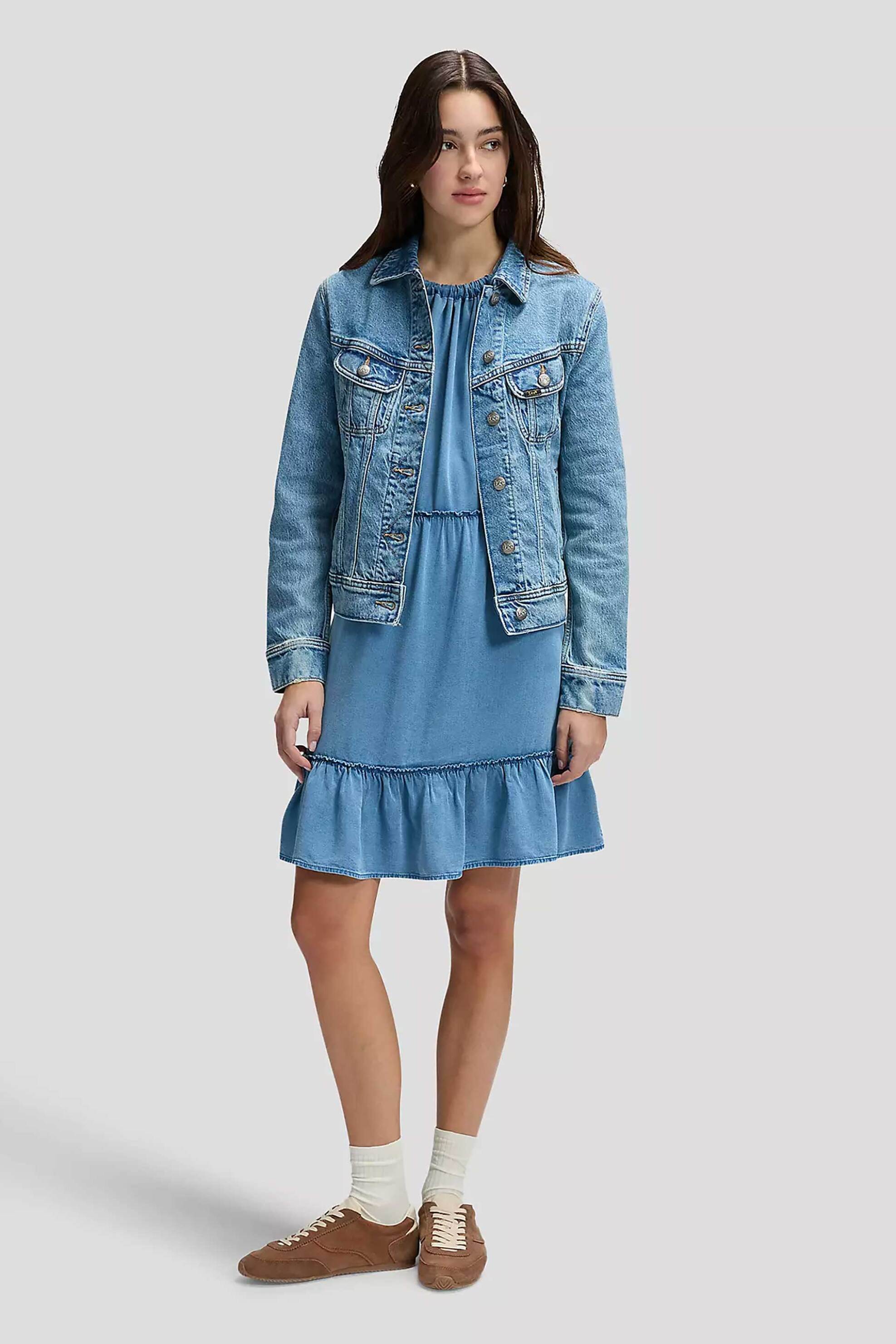 LEE Lee® γυναικείο denim jacket με τσέπες στο στήθος Regular Fit "Rider Jacket" - 112376956 Denim Blue Ανοιχτό - 2
