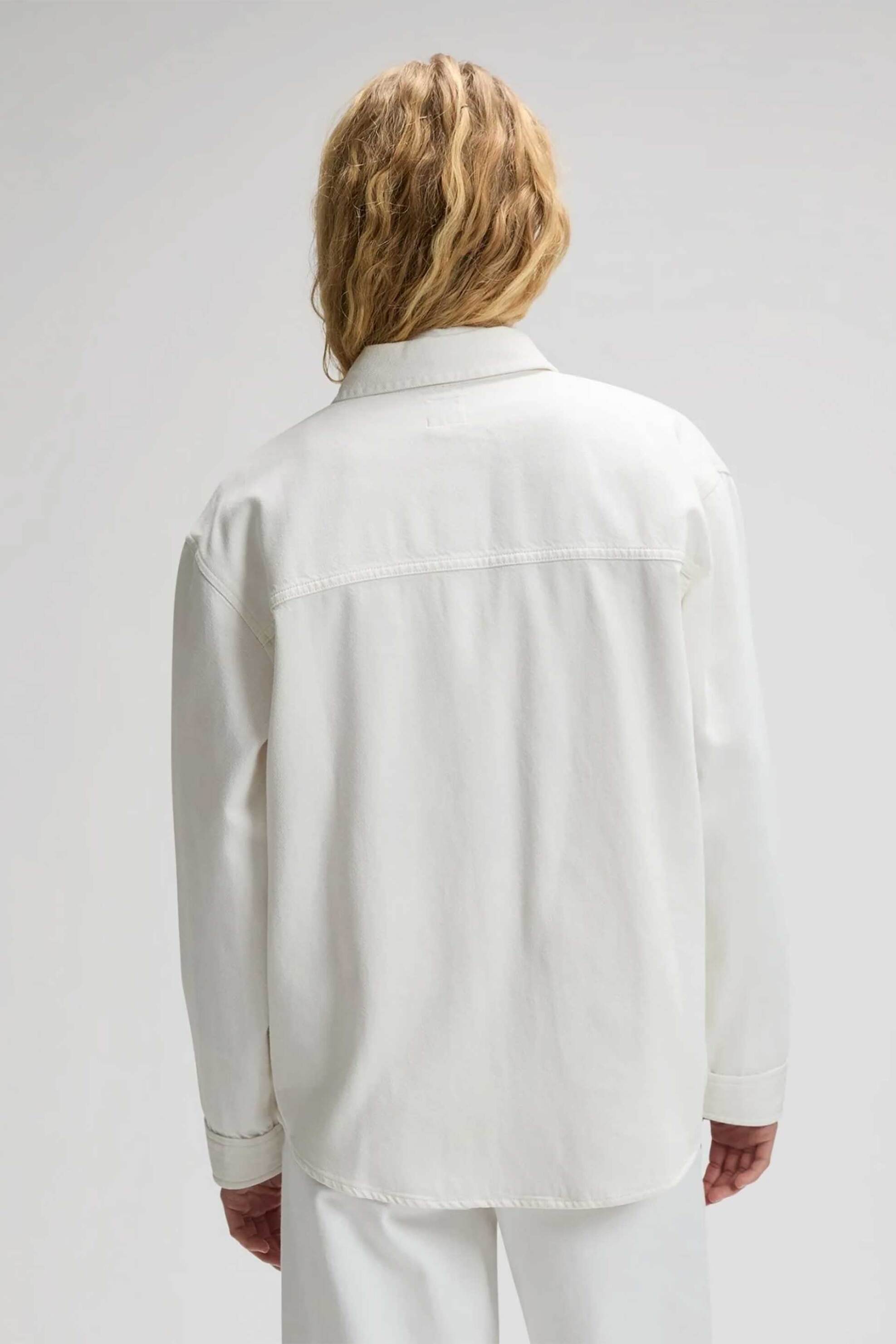 Lee Γυναικείο Denim Overshirt Μονόχρωμο με Τσέπες Utility - 112377053 Λευκό