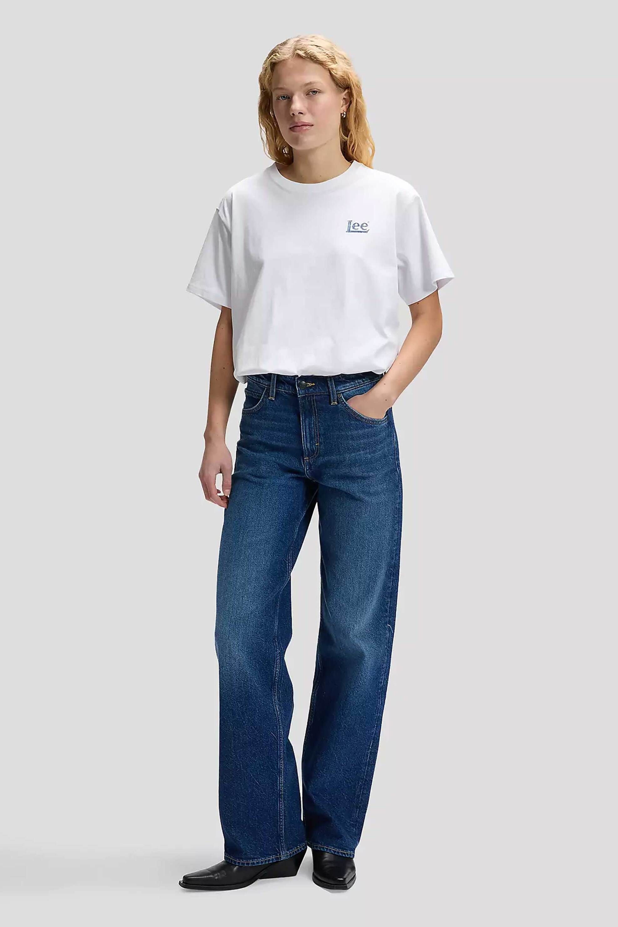 LEE Lee® γυναικείο T-shirt με λογότυπο και lettering στο πίσω μέρος Relaxed Fit "Modern Maker" - 112377785 Λευκό - 2
