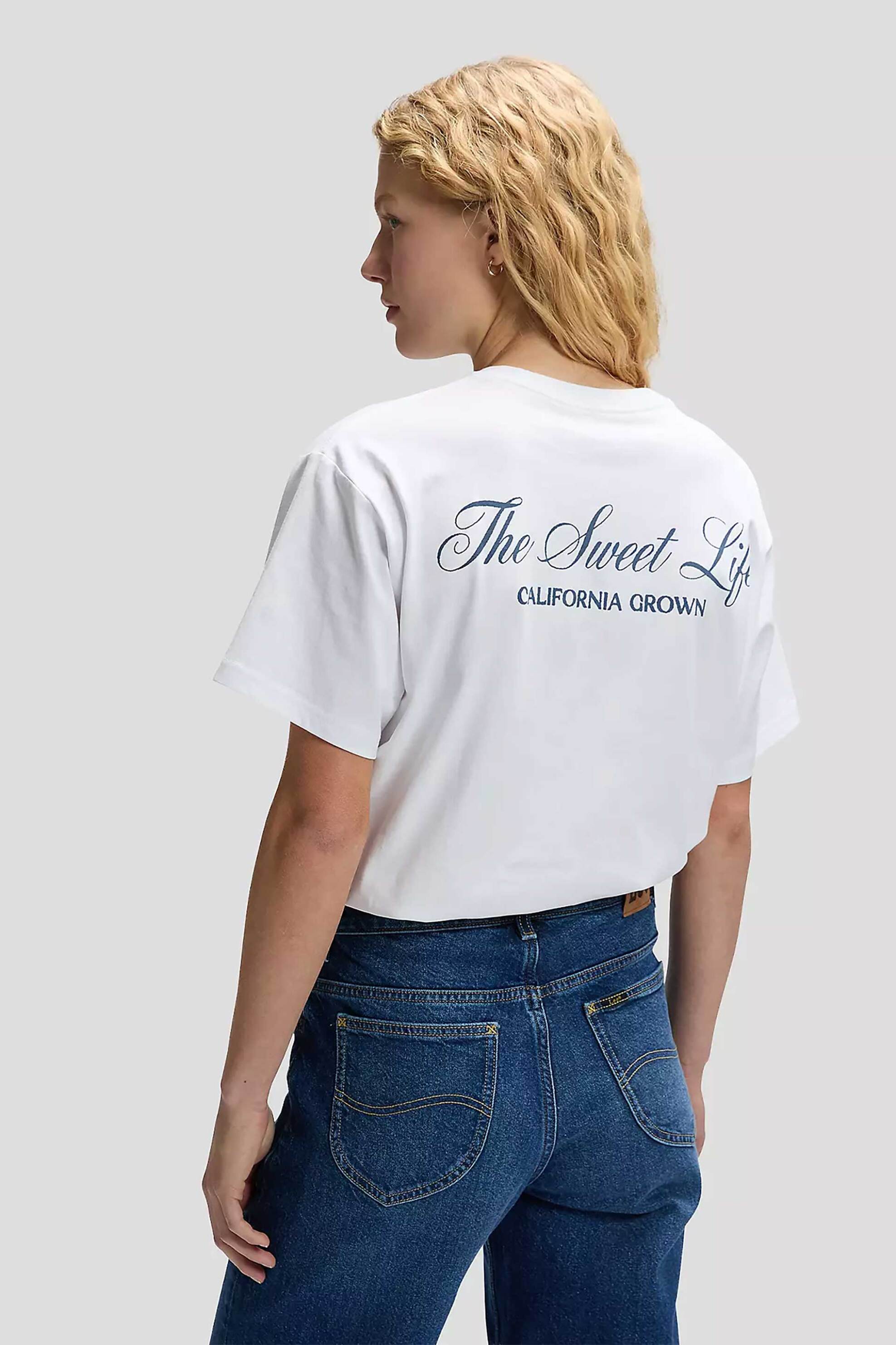 Lee Γυναικείο T-Shirt με Λογότυπο Και Lettering Στο Πίσω Μέρος Relaxed Fit Modern Maker - 112377785 Λευκό