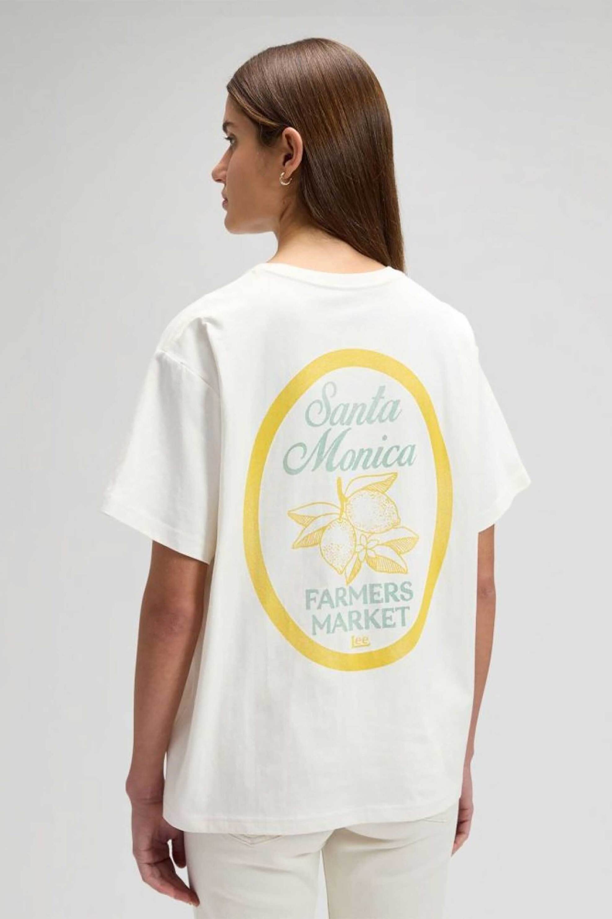 Lee Γυναικείο T-Shirt με Λογότυπο Και Lettering Στο Πίσω Μέρος Relaxed Fit Modern Maker - 112377787 Εκρού