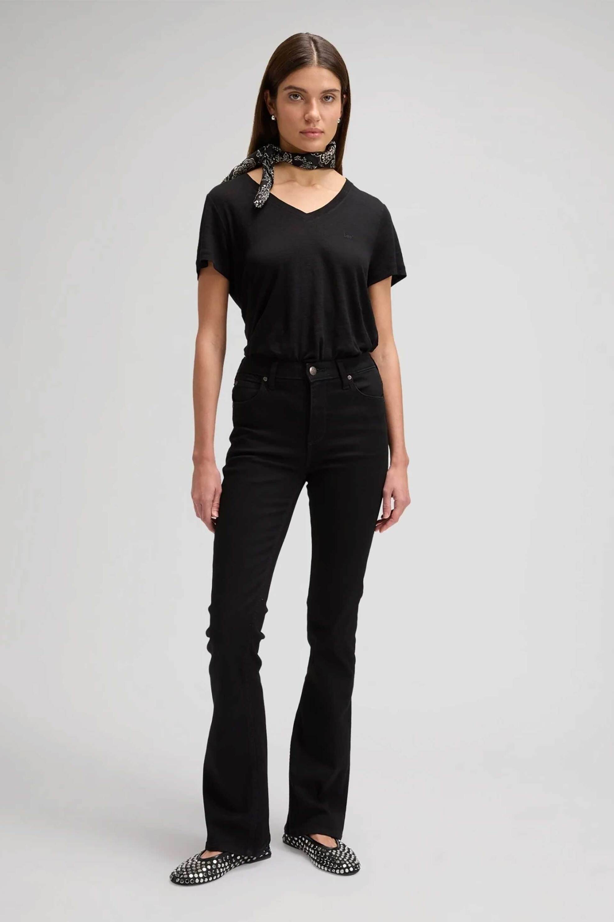 LEE Lee® γυναικείο T-shirt μονόχρωμο Regular Fit - 112378740 Μαύρο - 2
