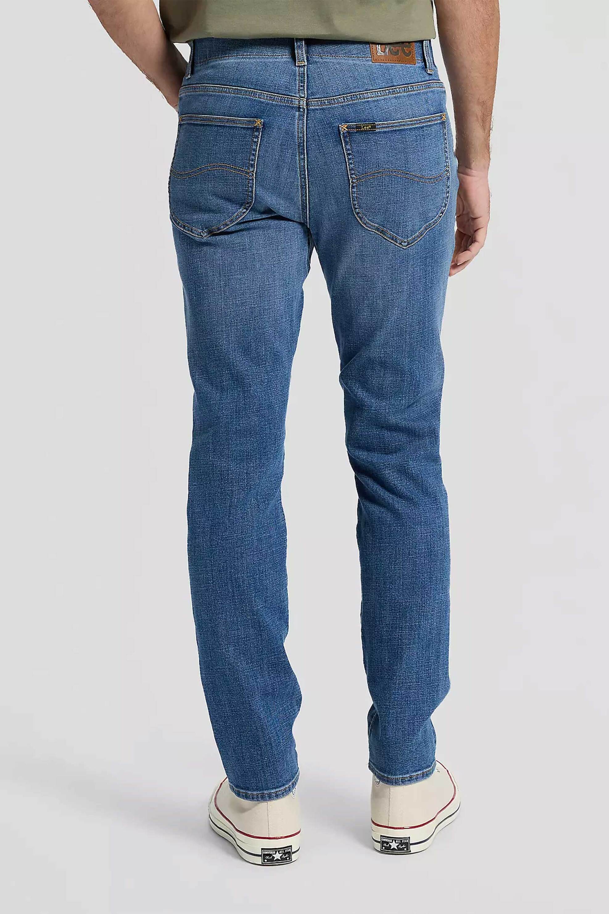 Lee Ανδρικό Τζιν Παντελόνι Πεντάτσεπο Slim Fit Mvp - 112376321 Denim Blue