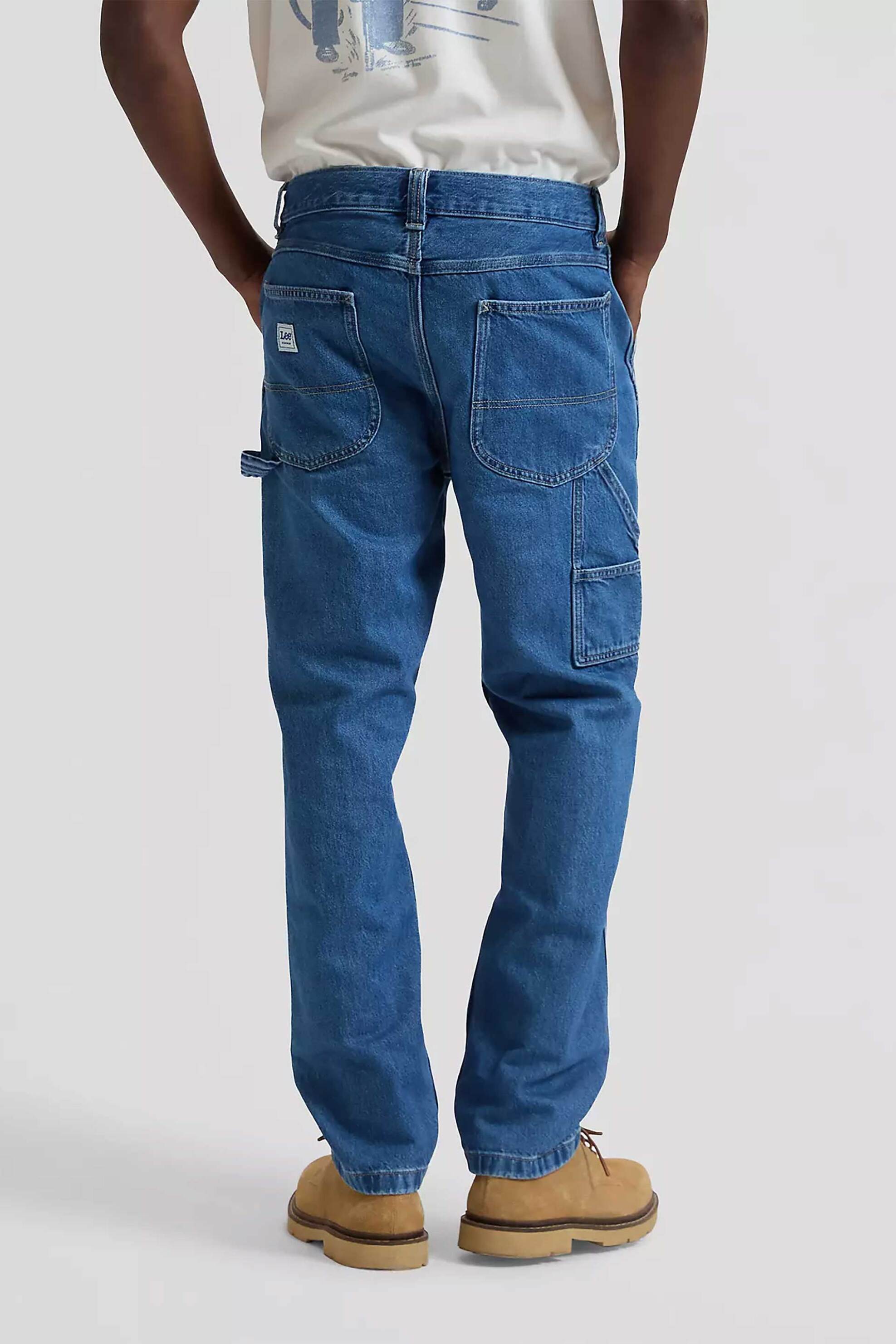 Lee Ανδρικό Τζιν Παντελόνι Cropped Πεντάτσεπο Relaxed Fit Workwear Carpenter - 112376351 Denim Blue