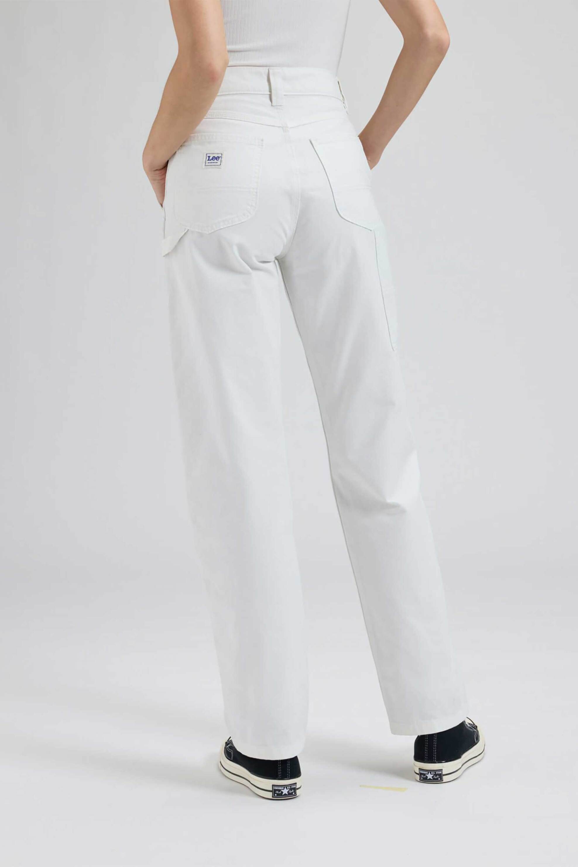 Lee Γυναικείο Τζιν Παντελόνι Straight Fit Workwear Carpenter - 112376368 Λευκό