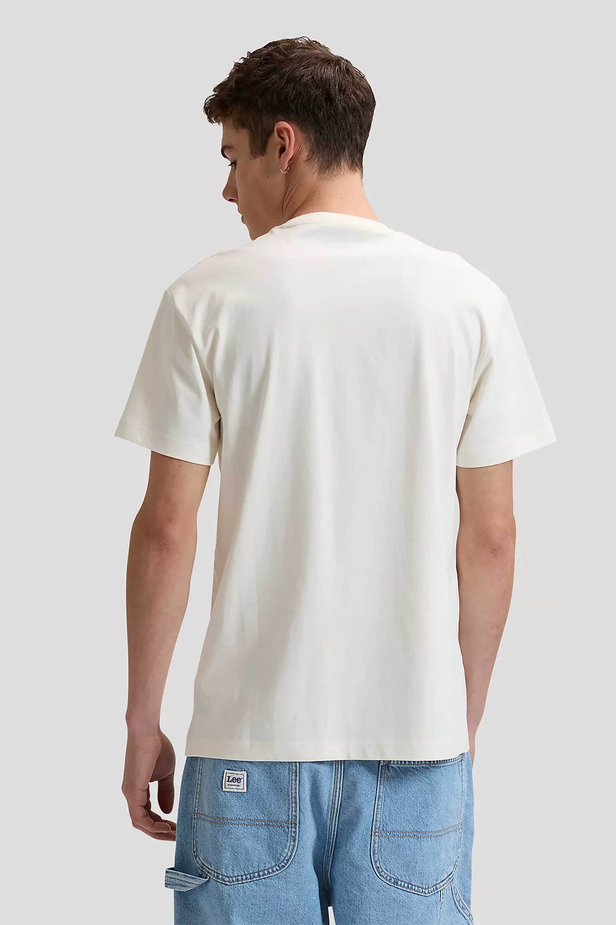 Lee Ανδρικό T-Shirt με Logo Flag Print Regular Fit - 112376394 Υπόλευκο