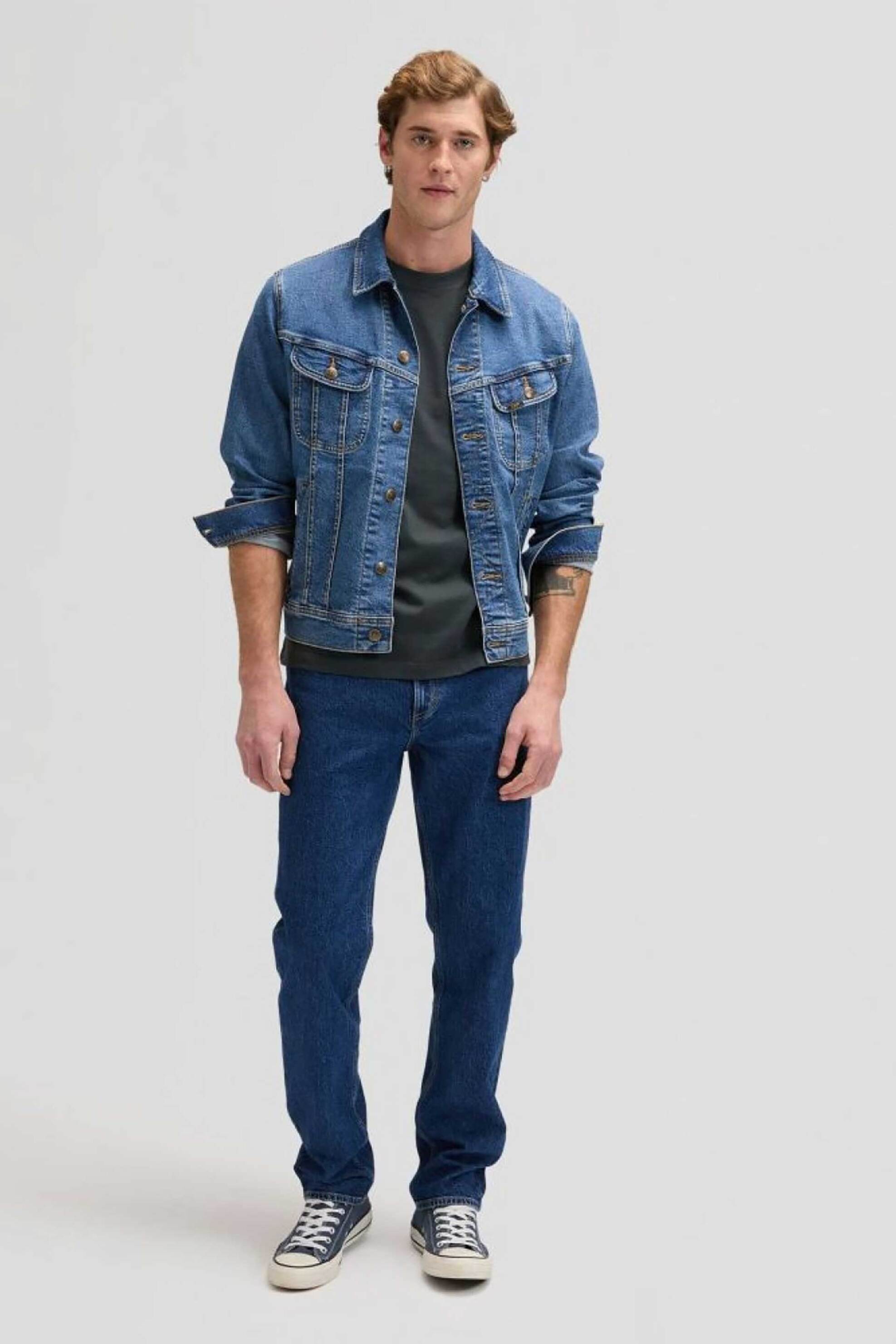 Lee ανδρικό τζιν παντελόνι Relaxed Fit '' West'' - 112376401 Denim Blue Σκούρο