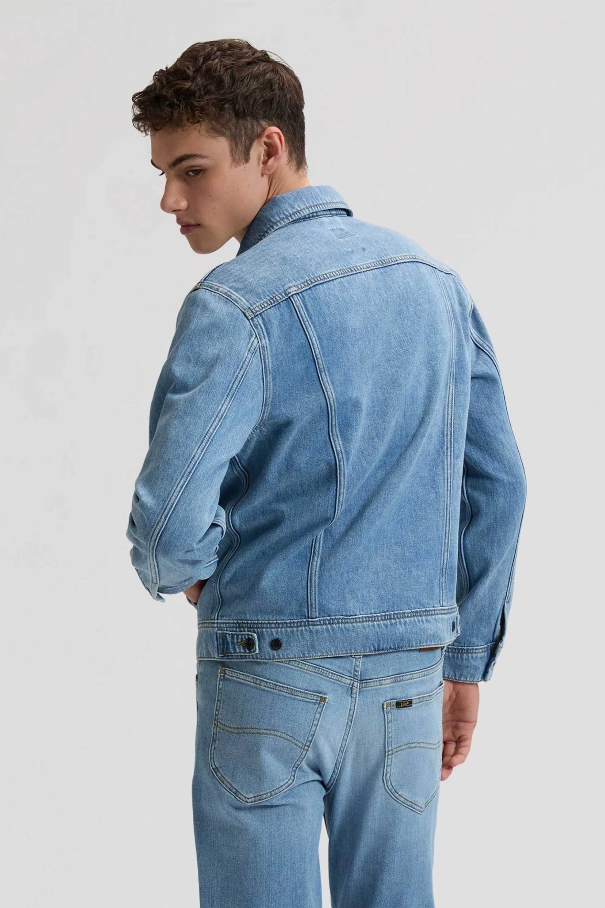 Lee Ανδρικό Denim Jacket με Τσέπες Στο Στήθος Rider - 112377246 Blue