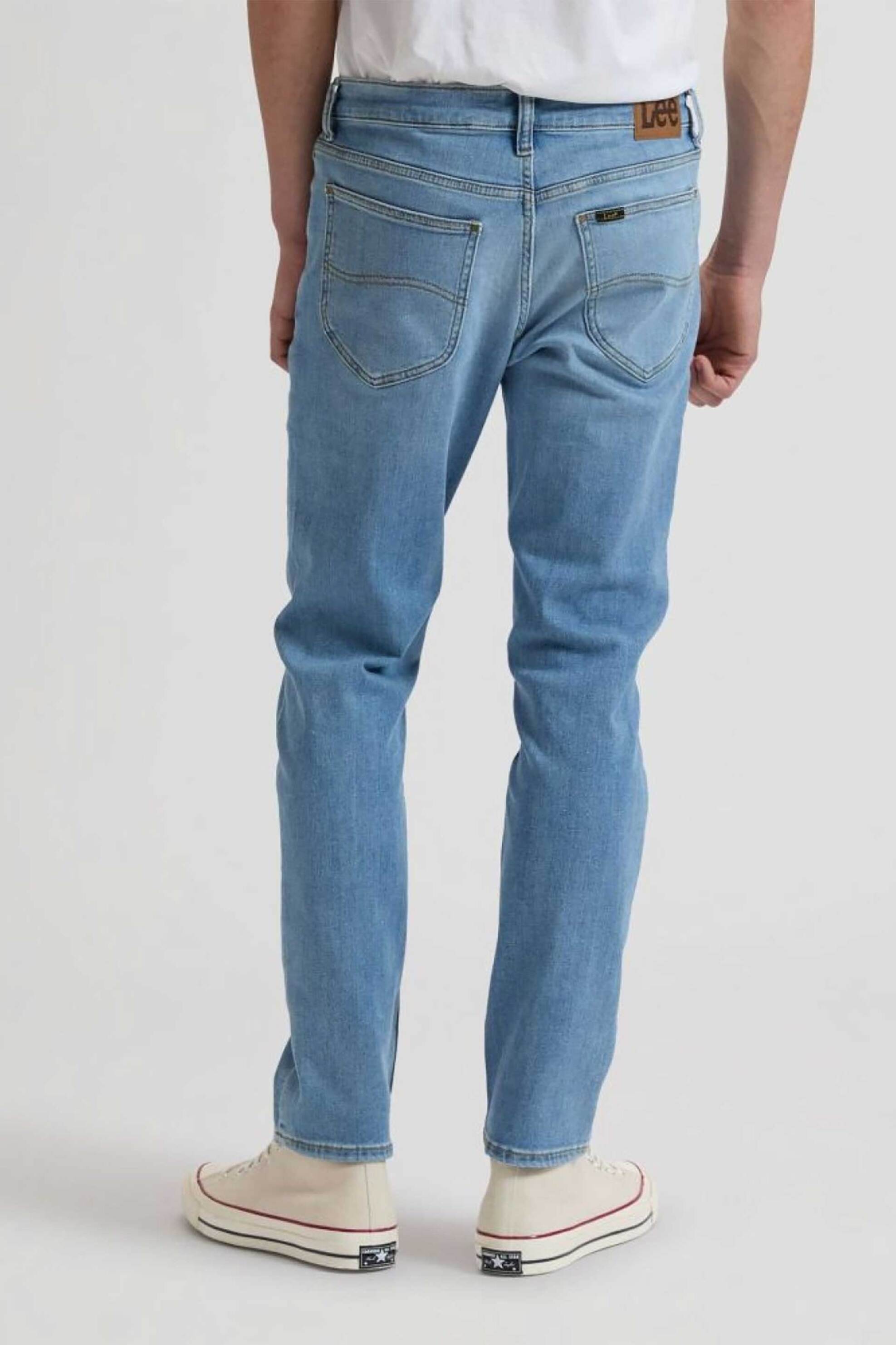 Lee Ανδρικό Τζιν Παντελόνι Πεντάτσεπο Regular Fit Rider - 112377686 Denim Blue